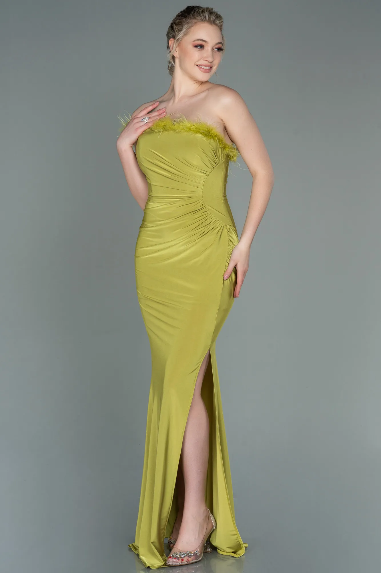 Pistachio Green-Long Mermaid Evening Dress ABU3048