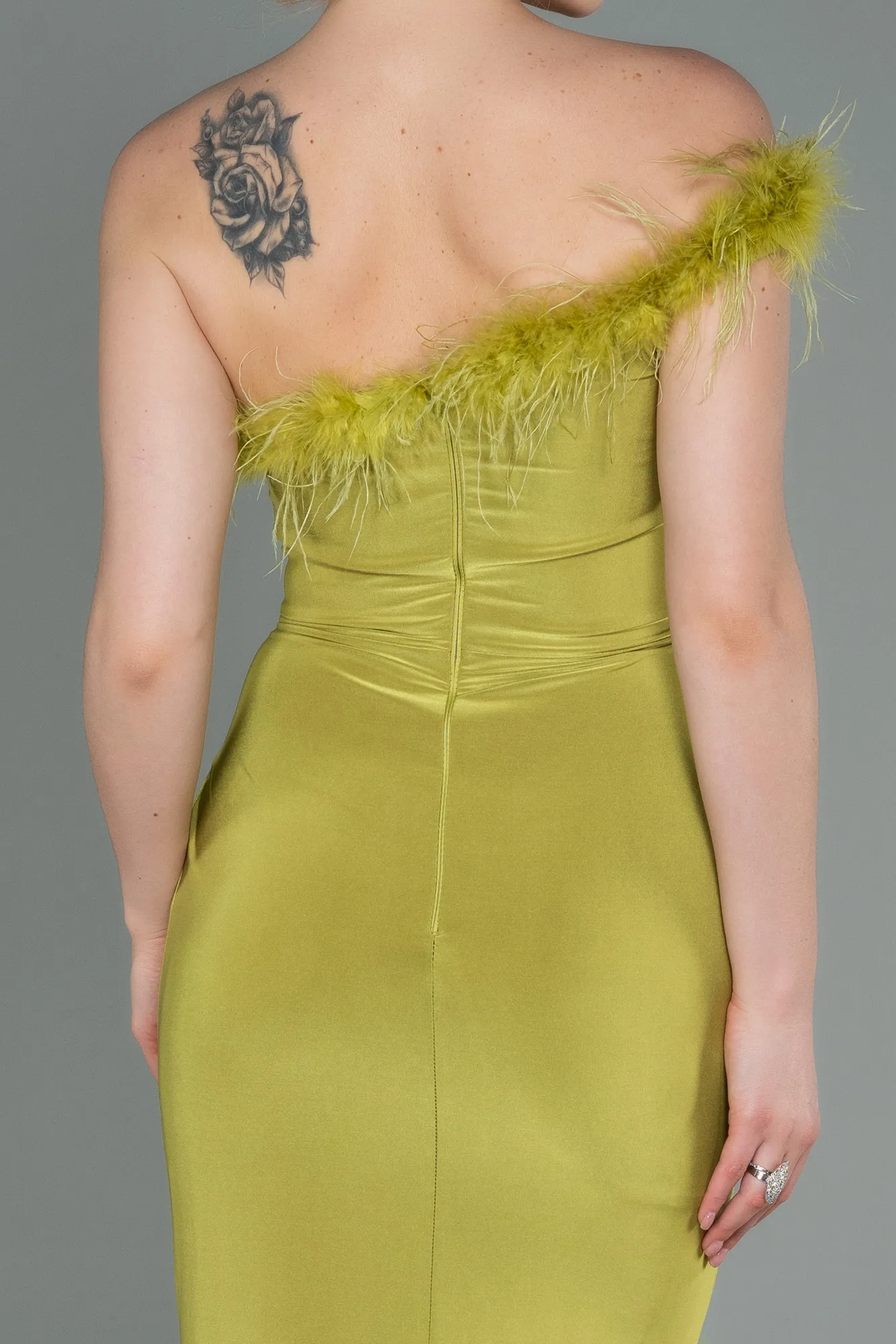 Pistachio Green-Long Mermaid Evening Dress ABU3048