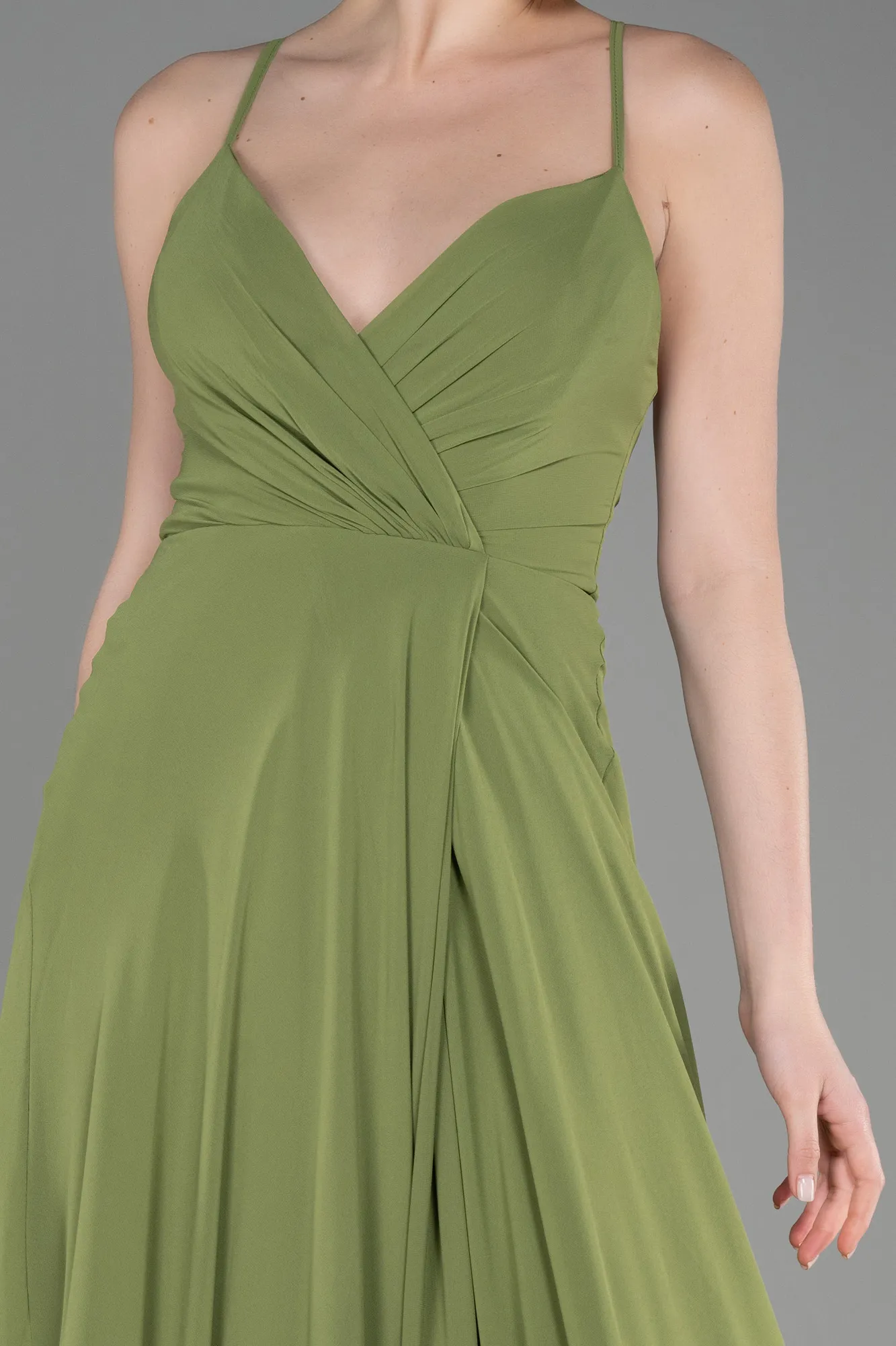 Pistachio Green-Long Prom Gown ABU1305