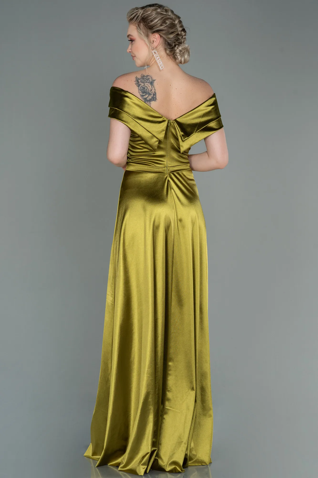 Pistachio Green-Long Prom Gown ABU3157