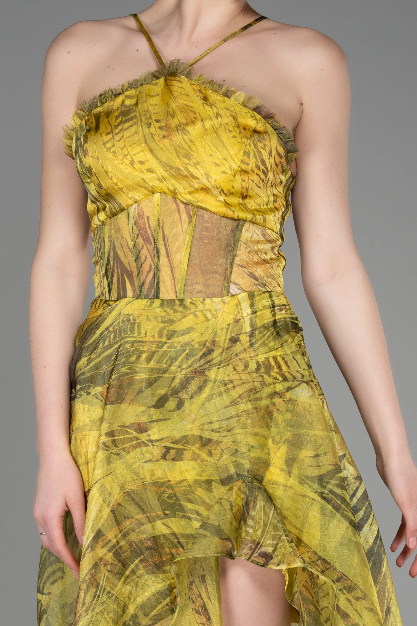 Pistachio Green-Long Prom Gown ABU3763