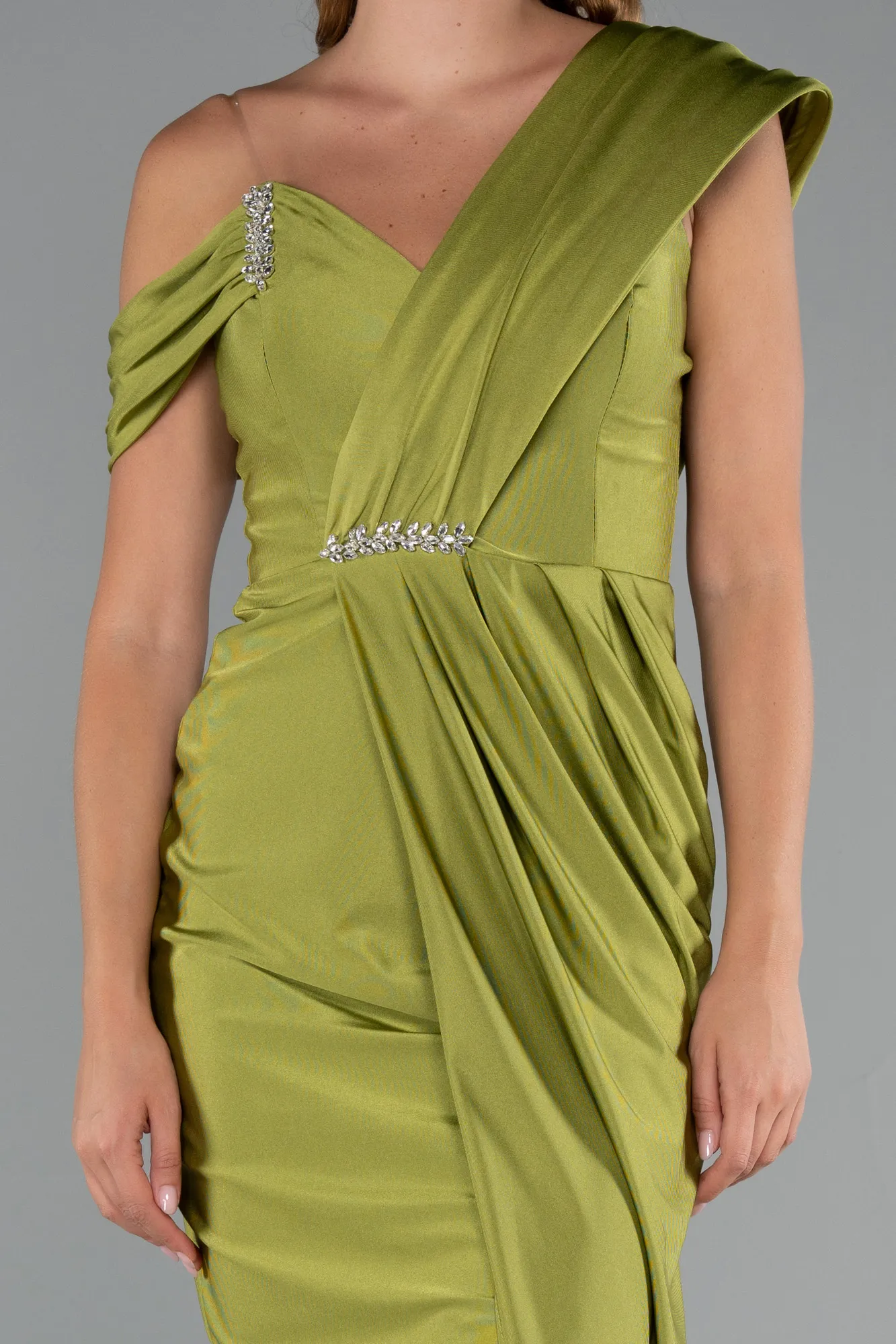 Pistachio Green-Midi Cocktail Dress ABK2423