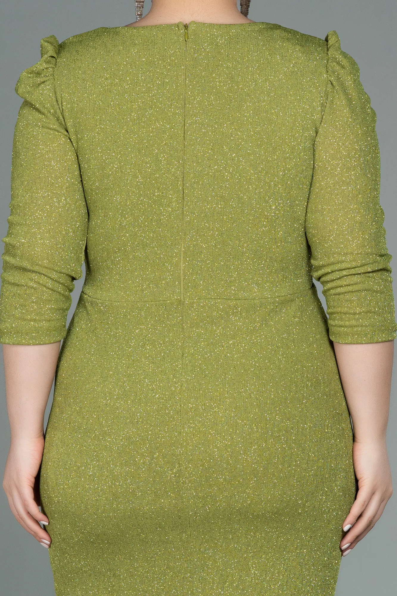 Pistachio Green-Short Oversized Evening Dress ABK1246