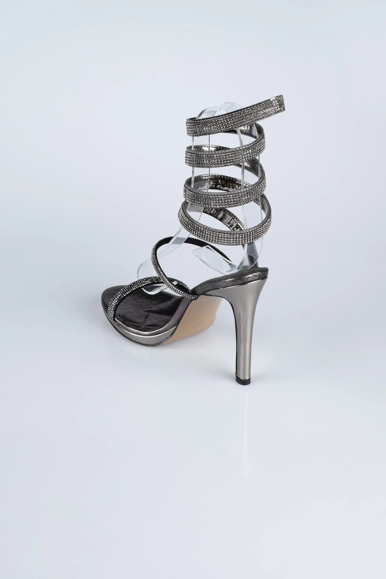 Platinum-Plaster Fabric Evening Shoe AB1129