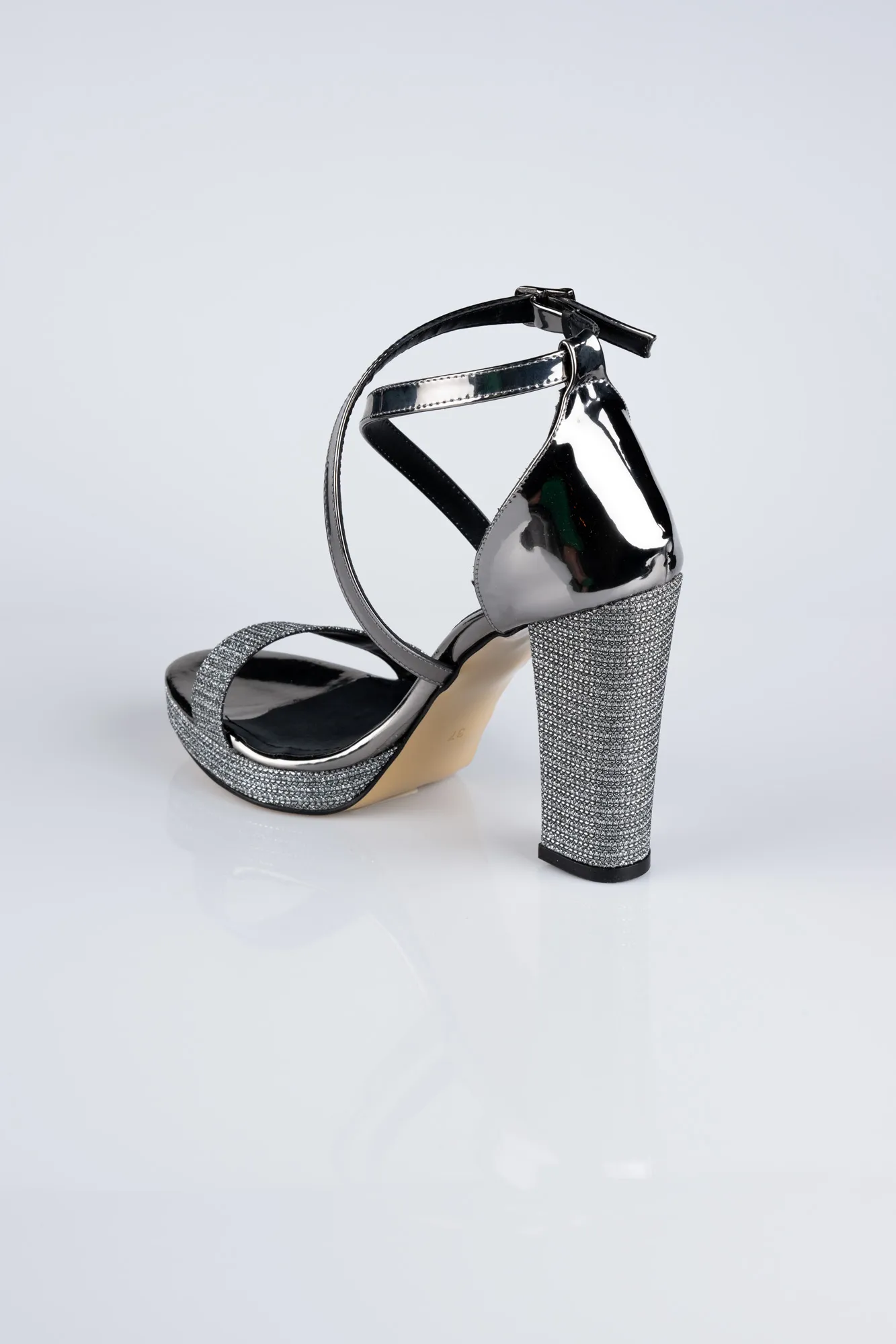 Platinum-Silvery Evening Shoe ABC1430
