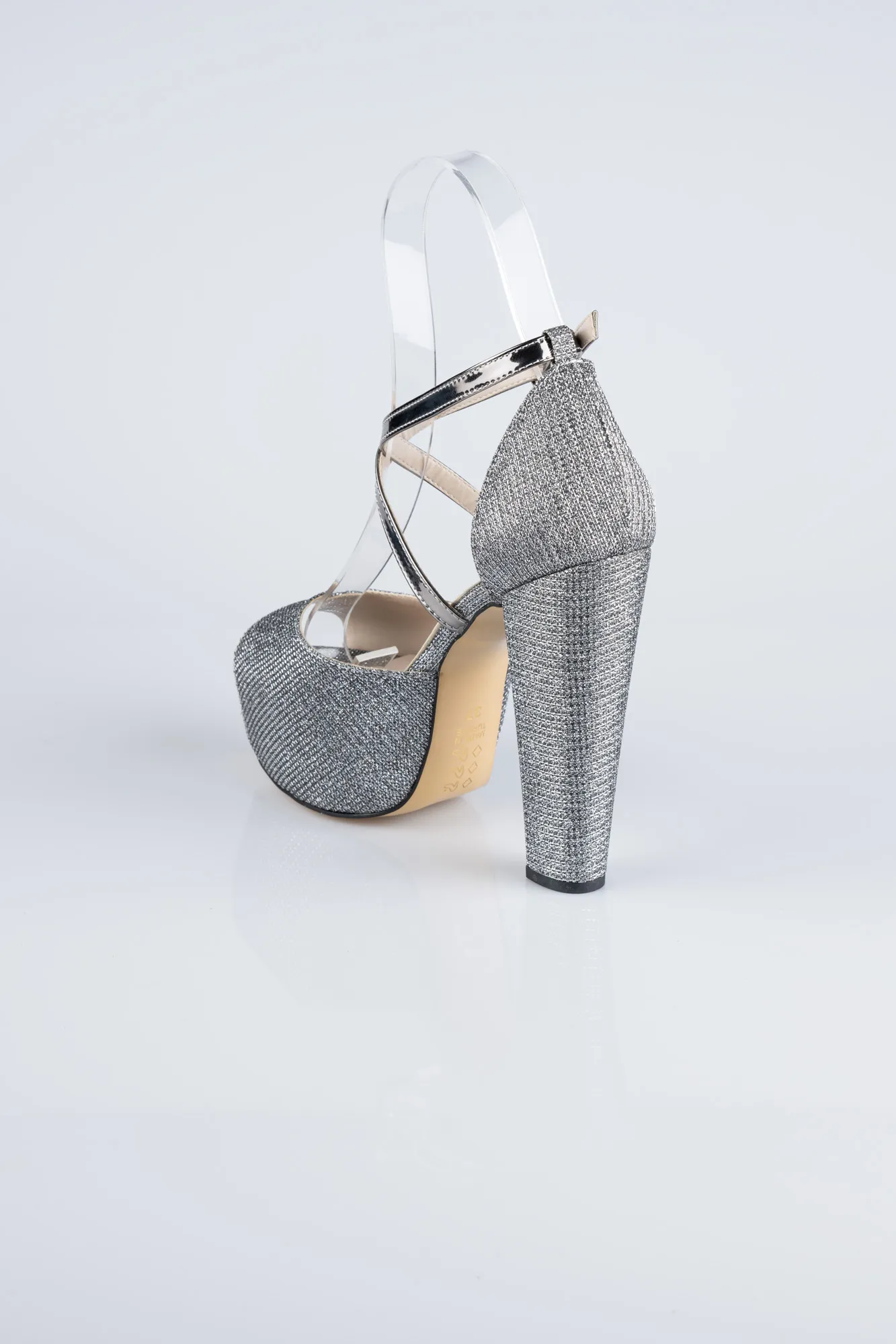Platinum-Silvery Platform Heel AB1059