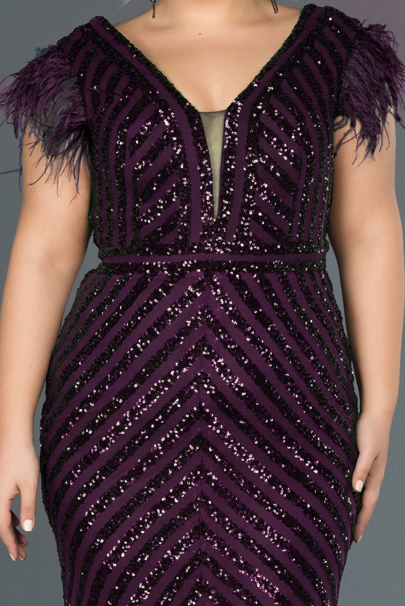 Plum-Long Evening Dress ABU1044