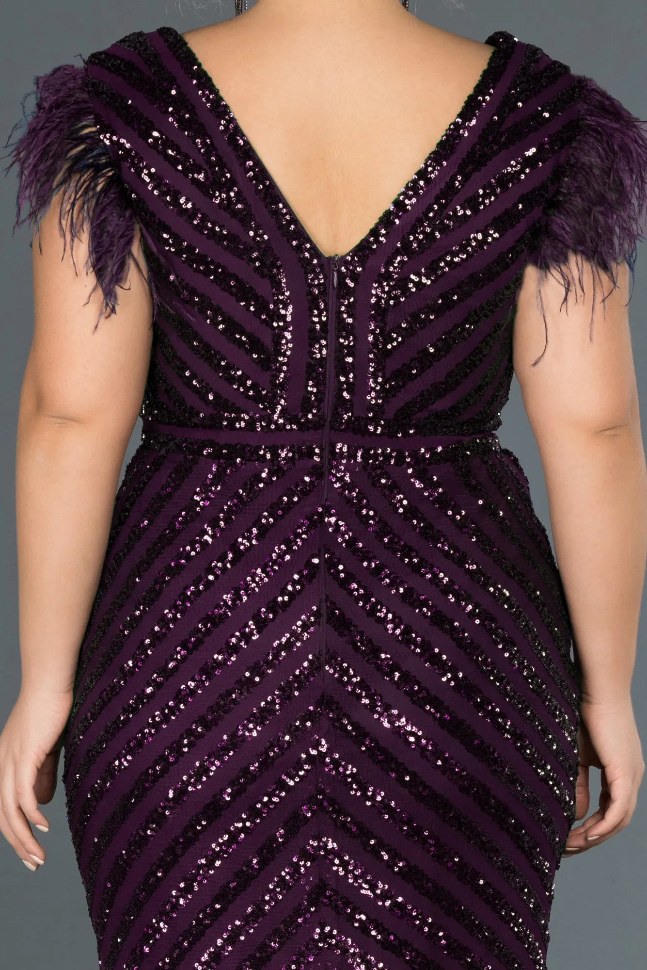 Plum-Long Evening Dress ABU1044