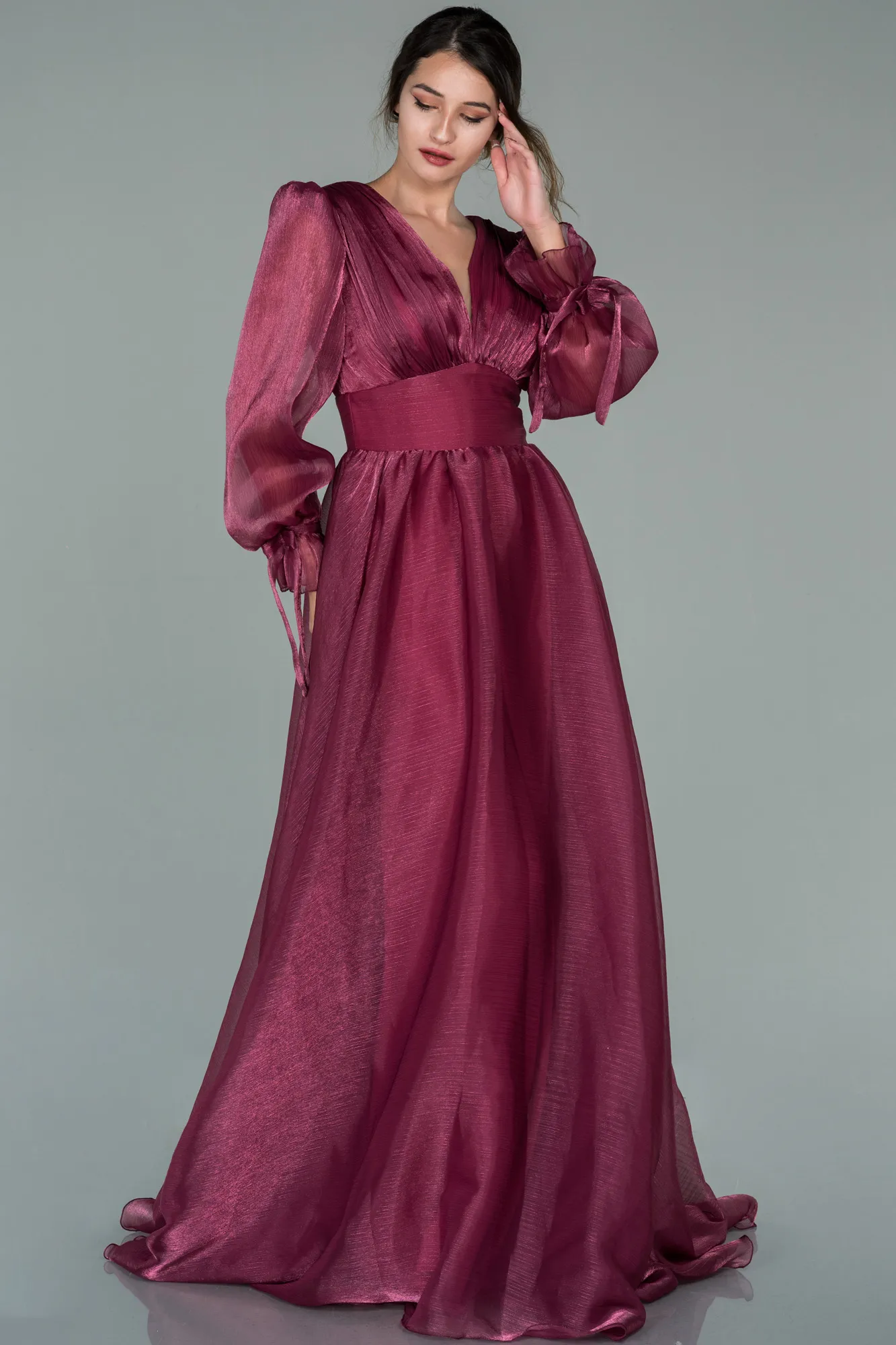 Plum-Long Evening Dress ABU1951