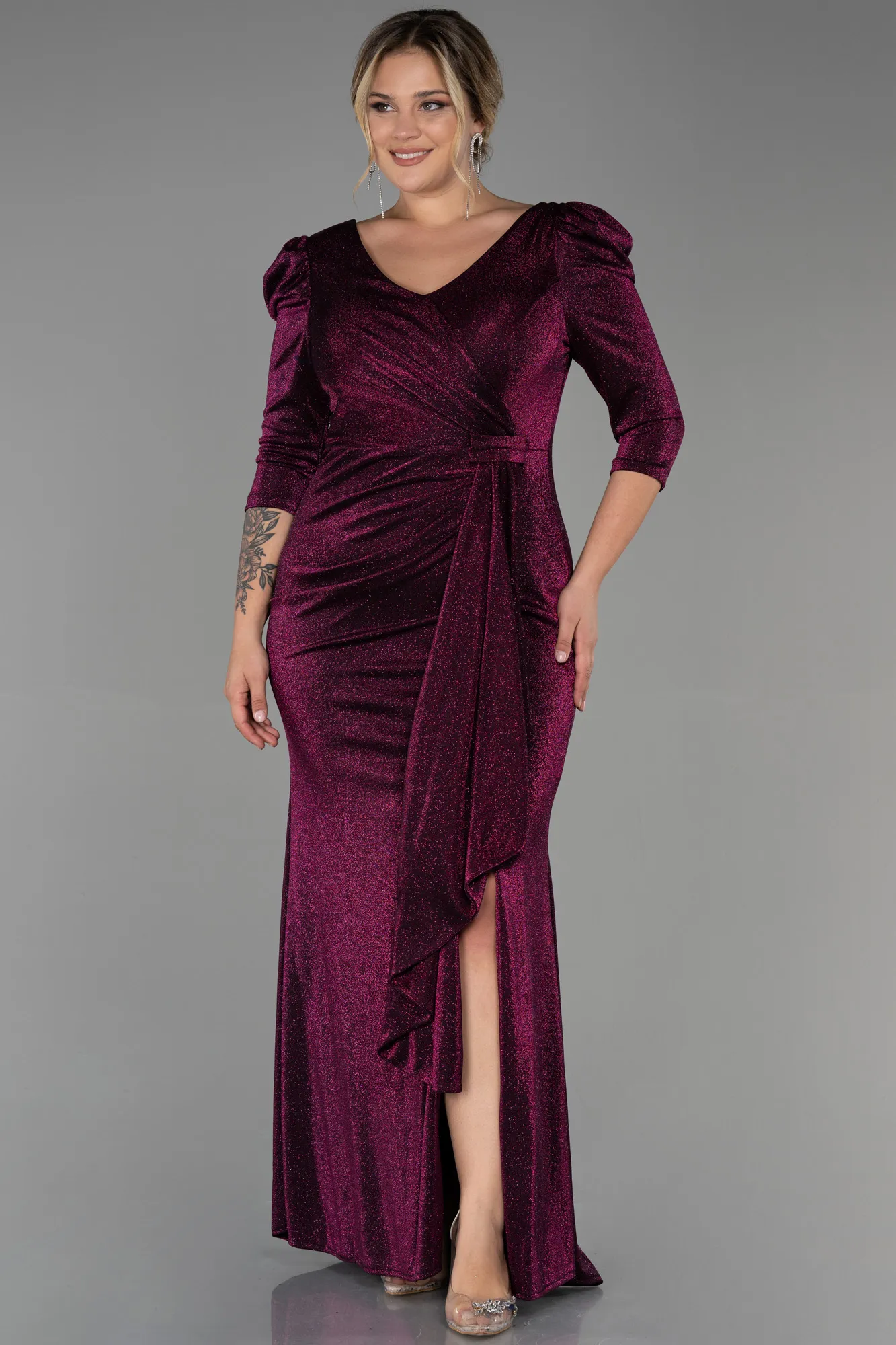 Plum-Long Evening Dress ABU2802