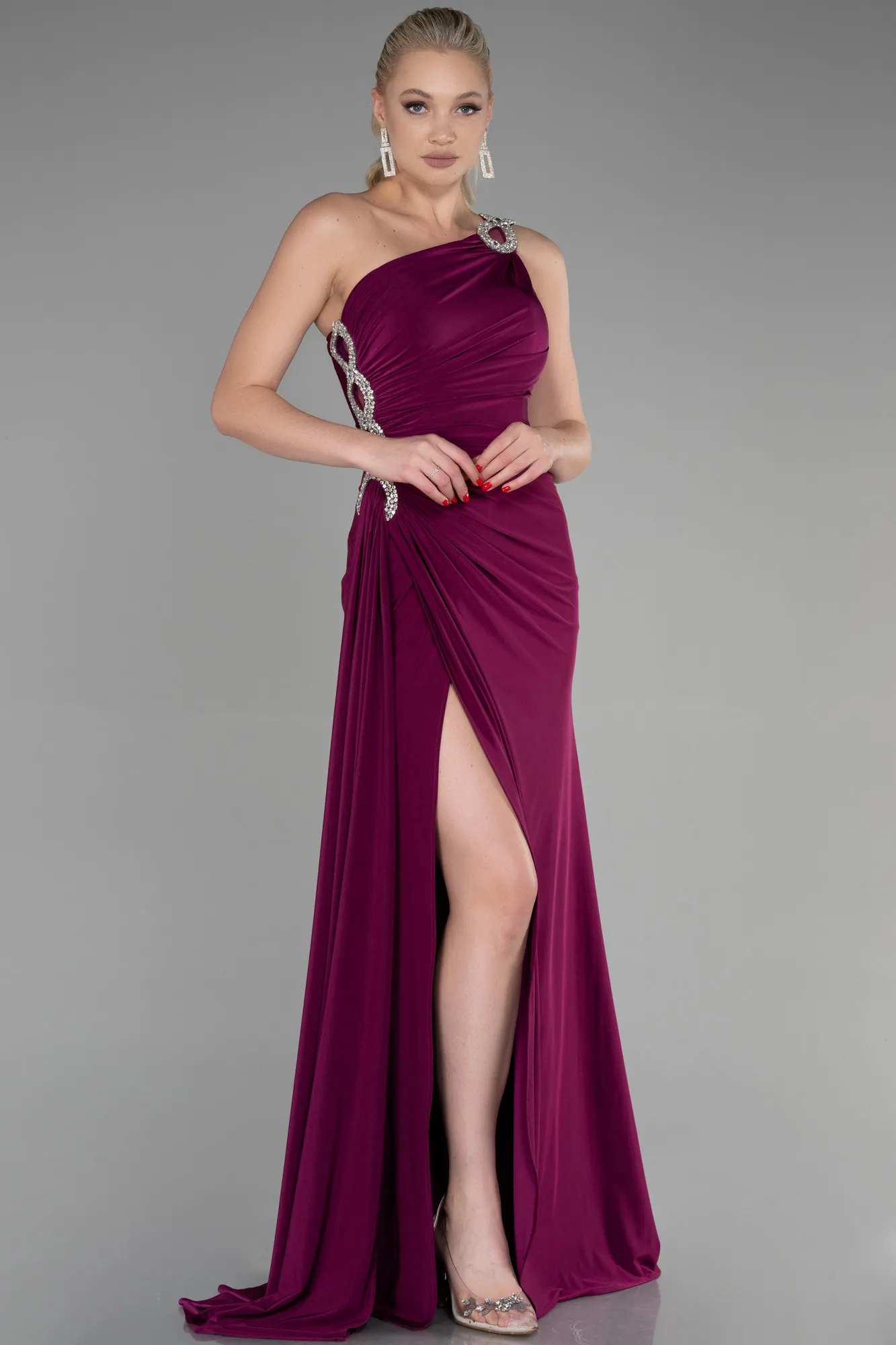Plum-Long Evening Dress ABU2964