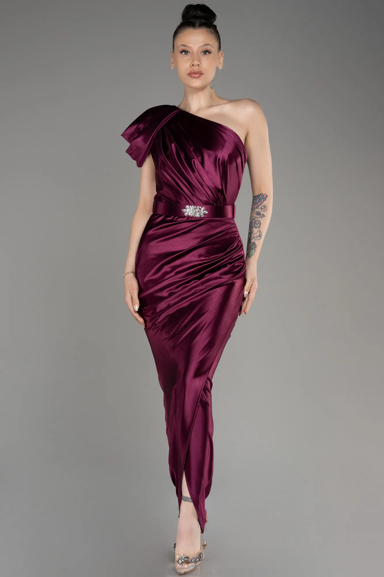 Plum-Long Evening Dress ABU2982