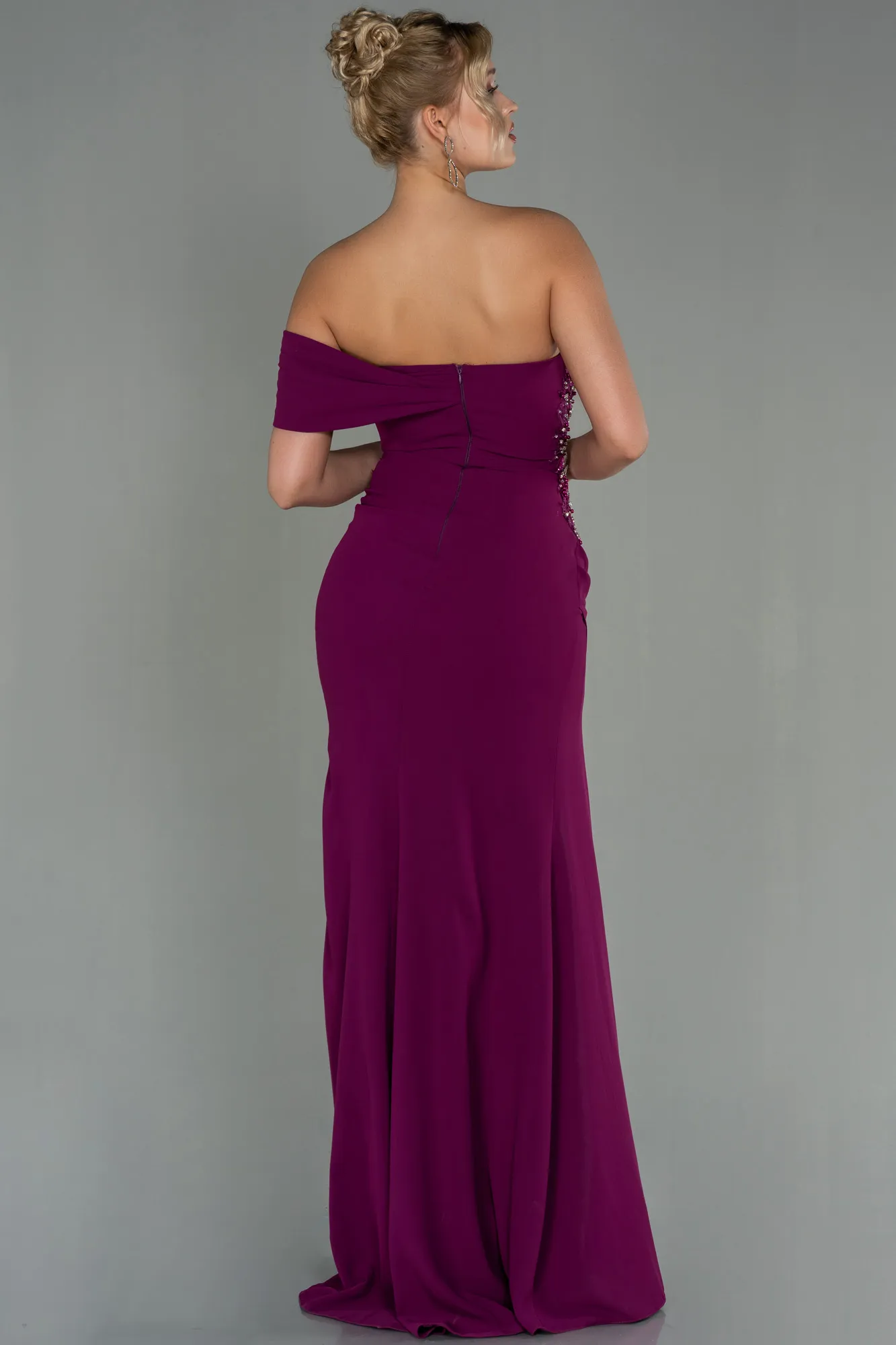 Plum-Long Evening Dress ABU3003