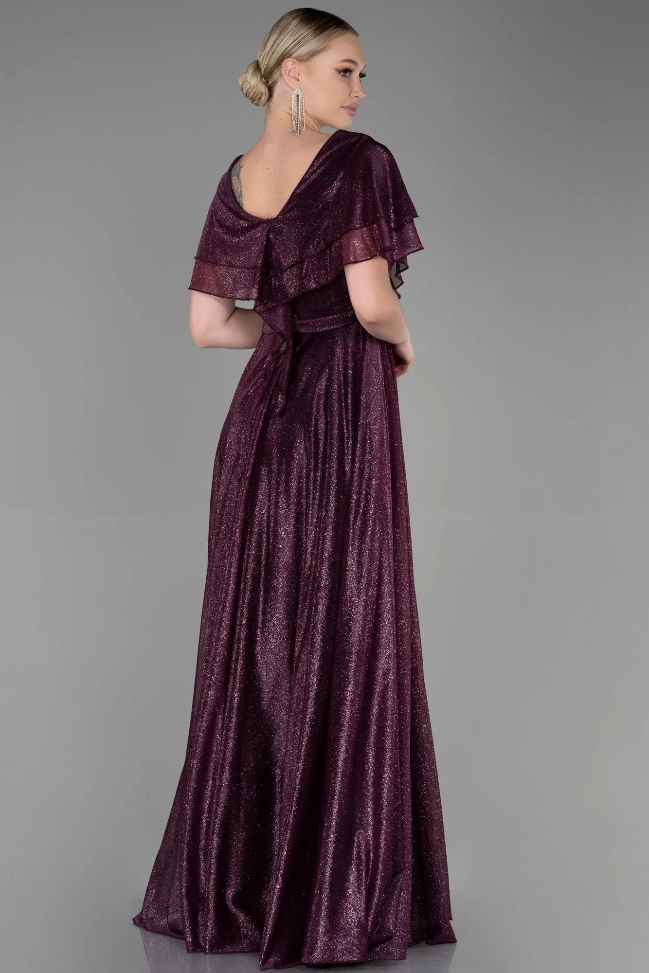 Plum-Long Evening Dress ABU3313