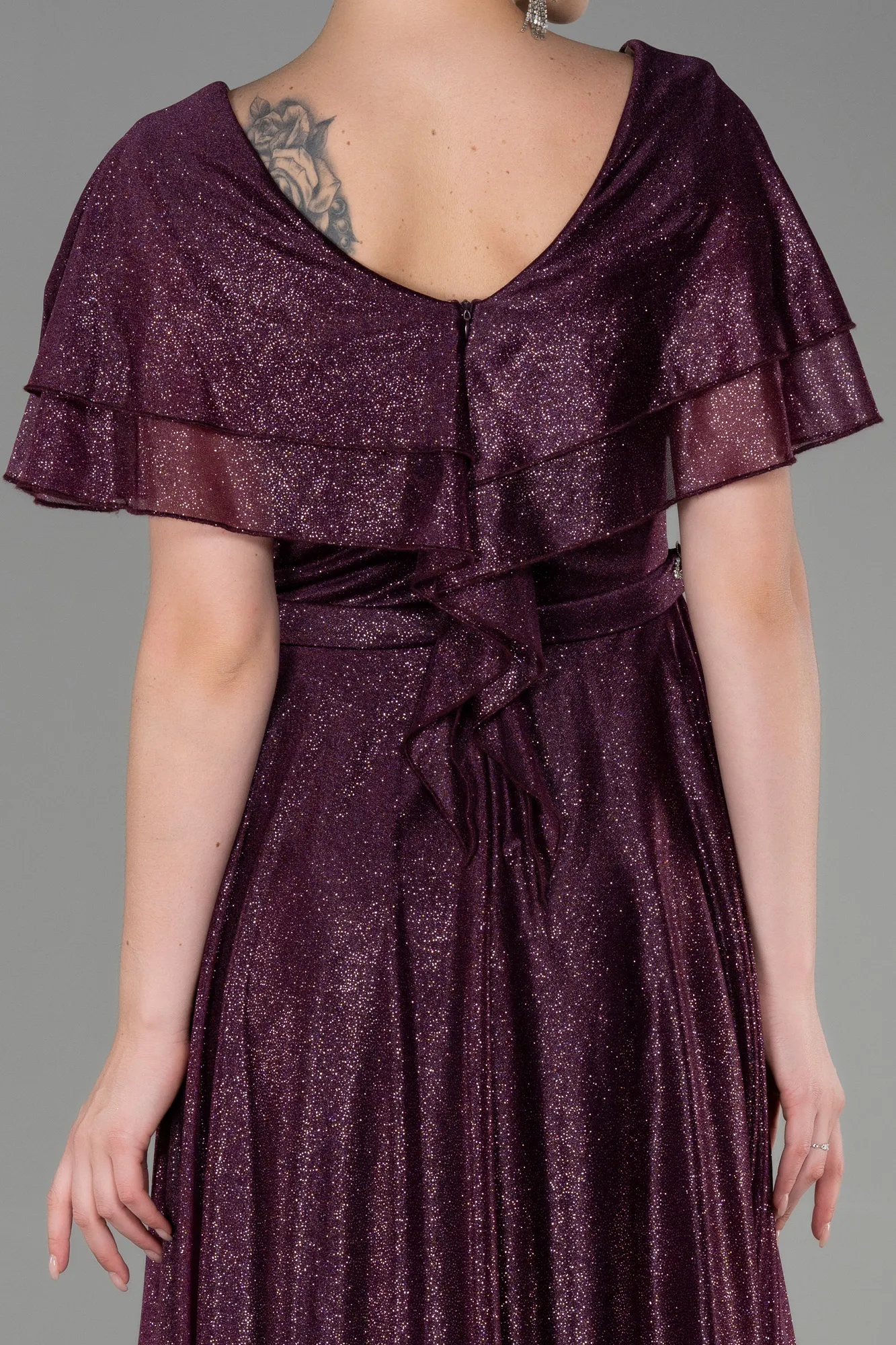 Plum-Long Evening Dress ABU3313