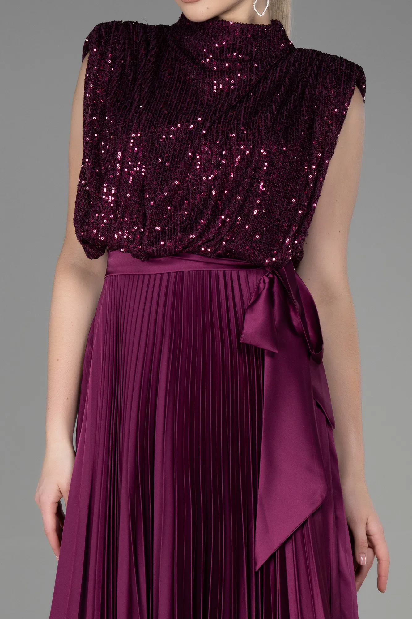 Plum-Long Evening Dress ABU3326