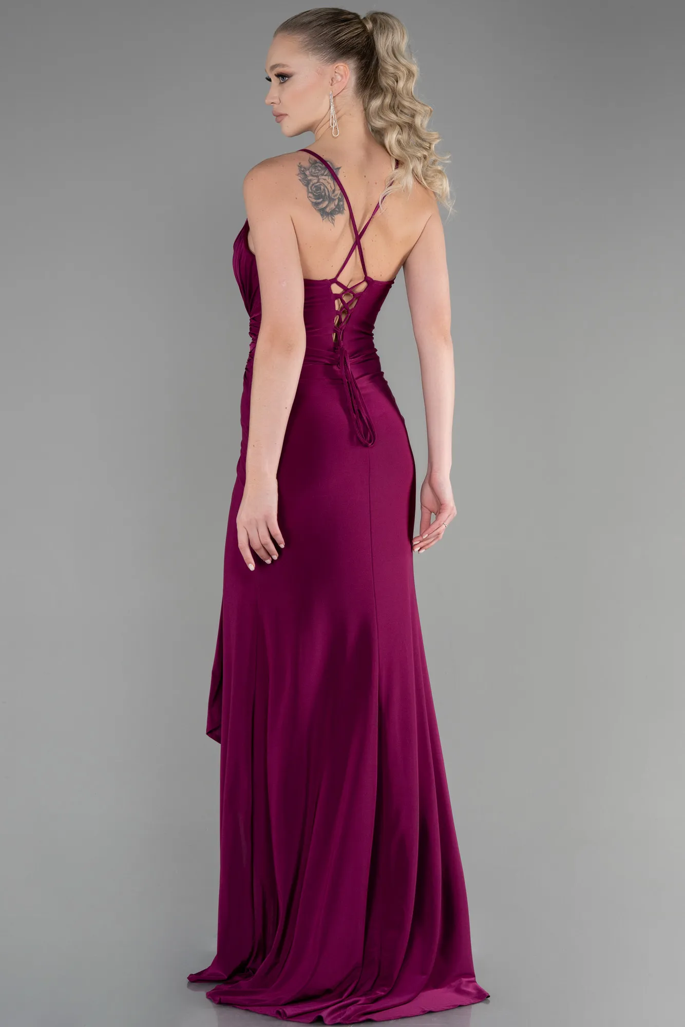 Plum-Long Evening Dress ABU3363