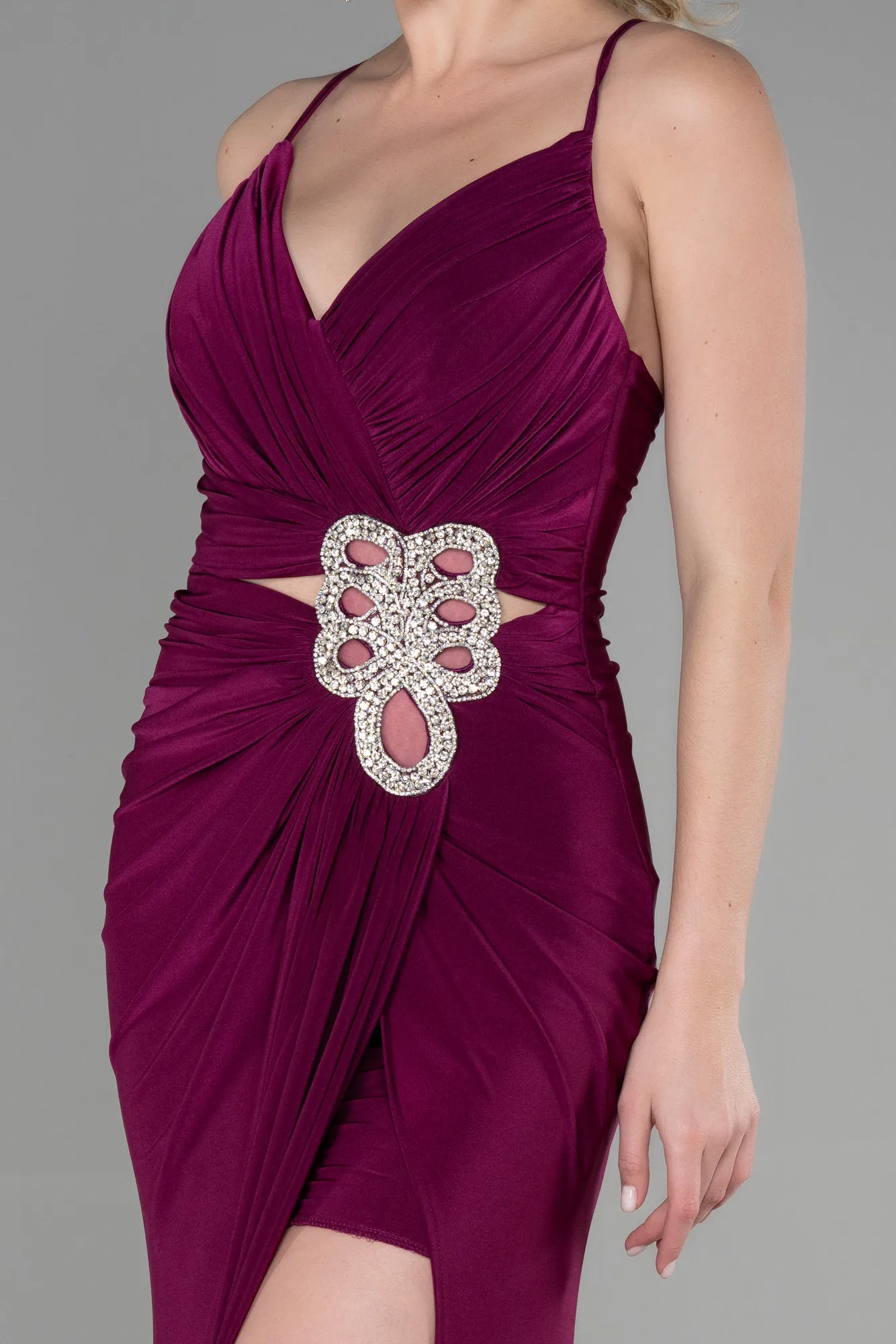 Plum-Long Evening Dress ABU3363