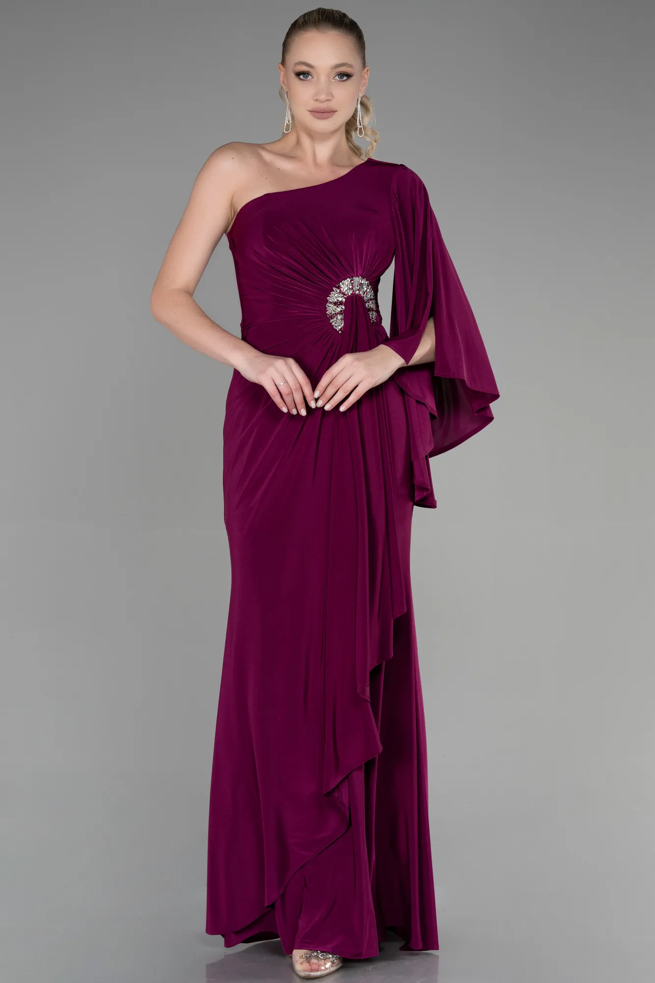 Plum-Long Evening Dress ABU3371