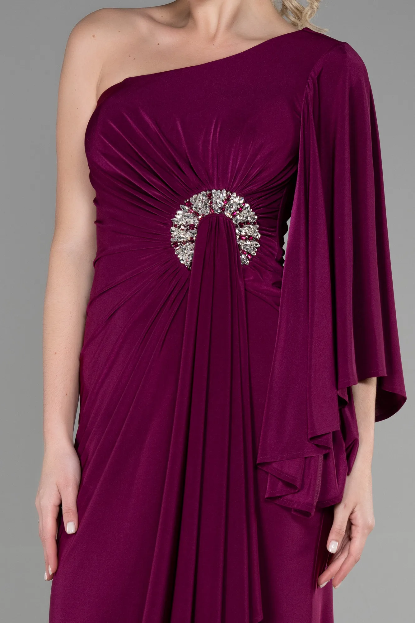 Plum-Long Evening Dress ABU3371