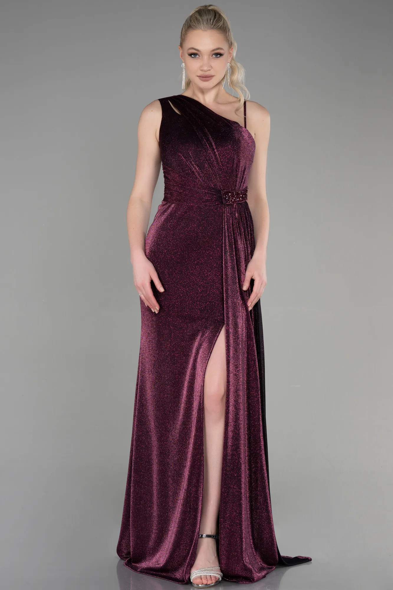 Plum-Long Evening Dress ABU3637