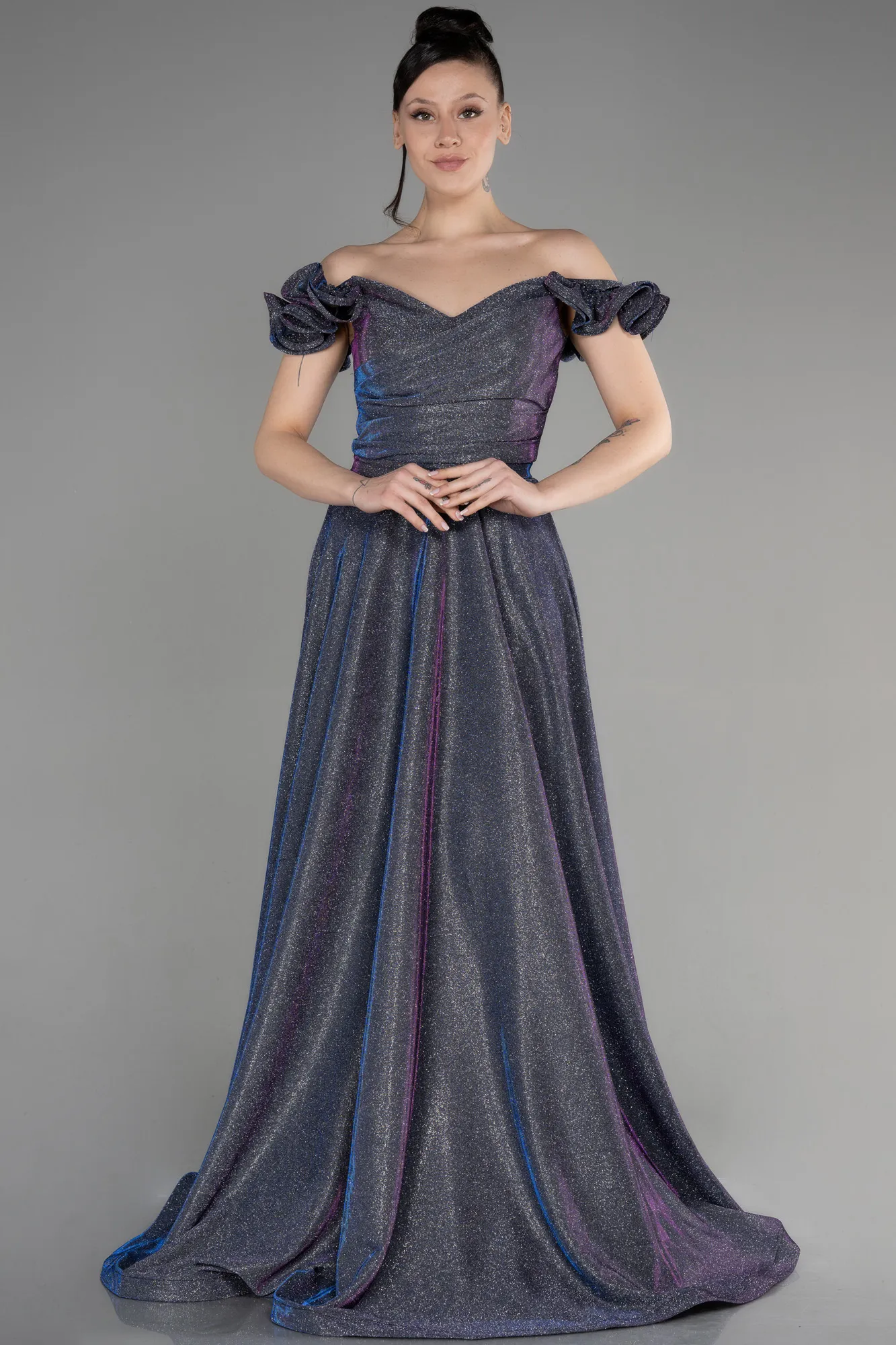 Plum-Long Evening Dress ABU3661