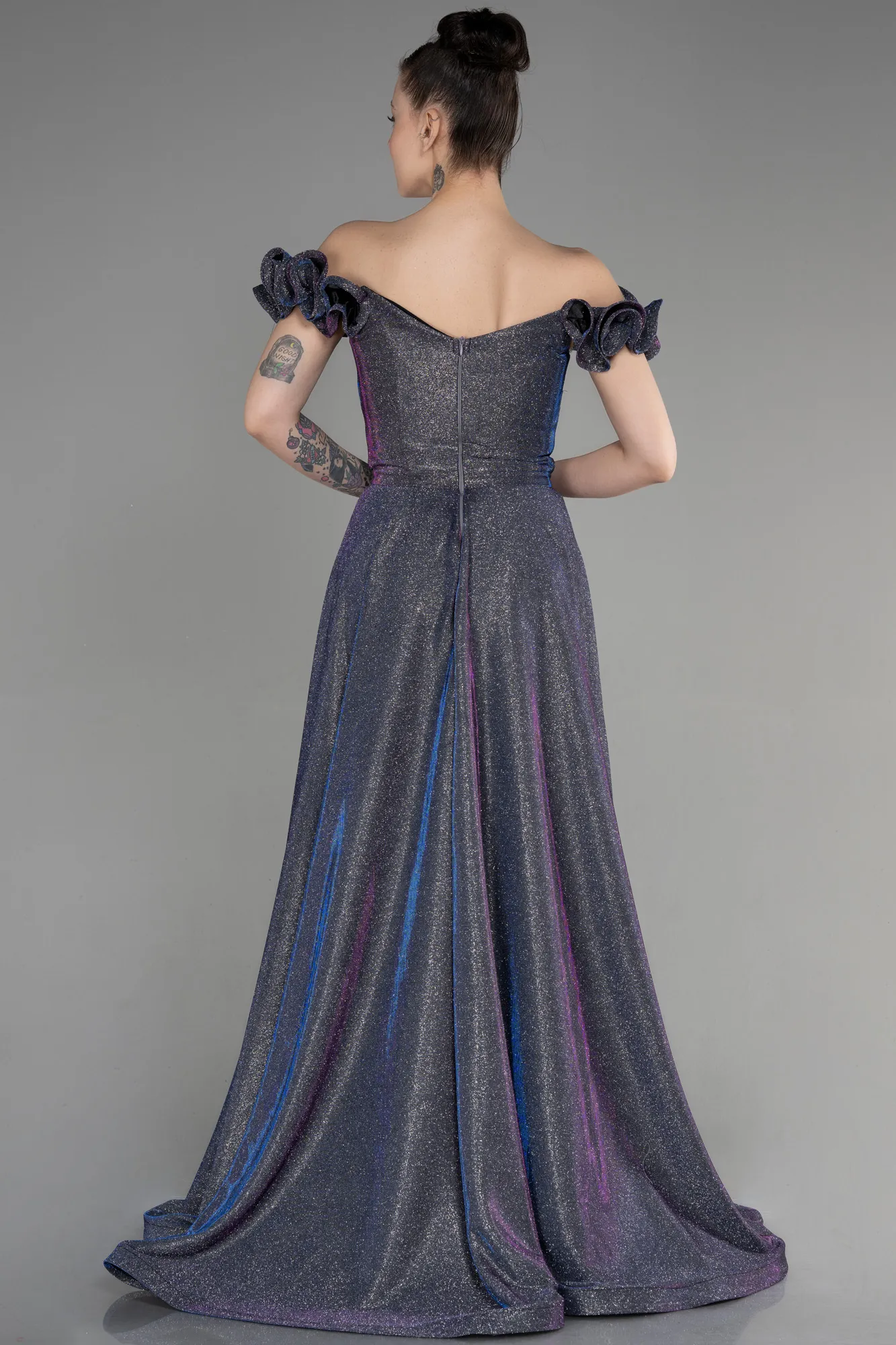 Plum-Long Evening Dress ABU3661