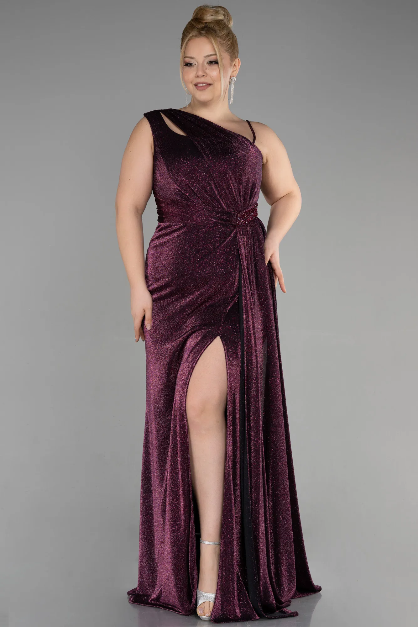 Plum-Long Formal Plus Size Dress ABU3639