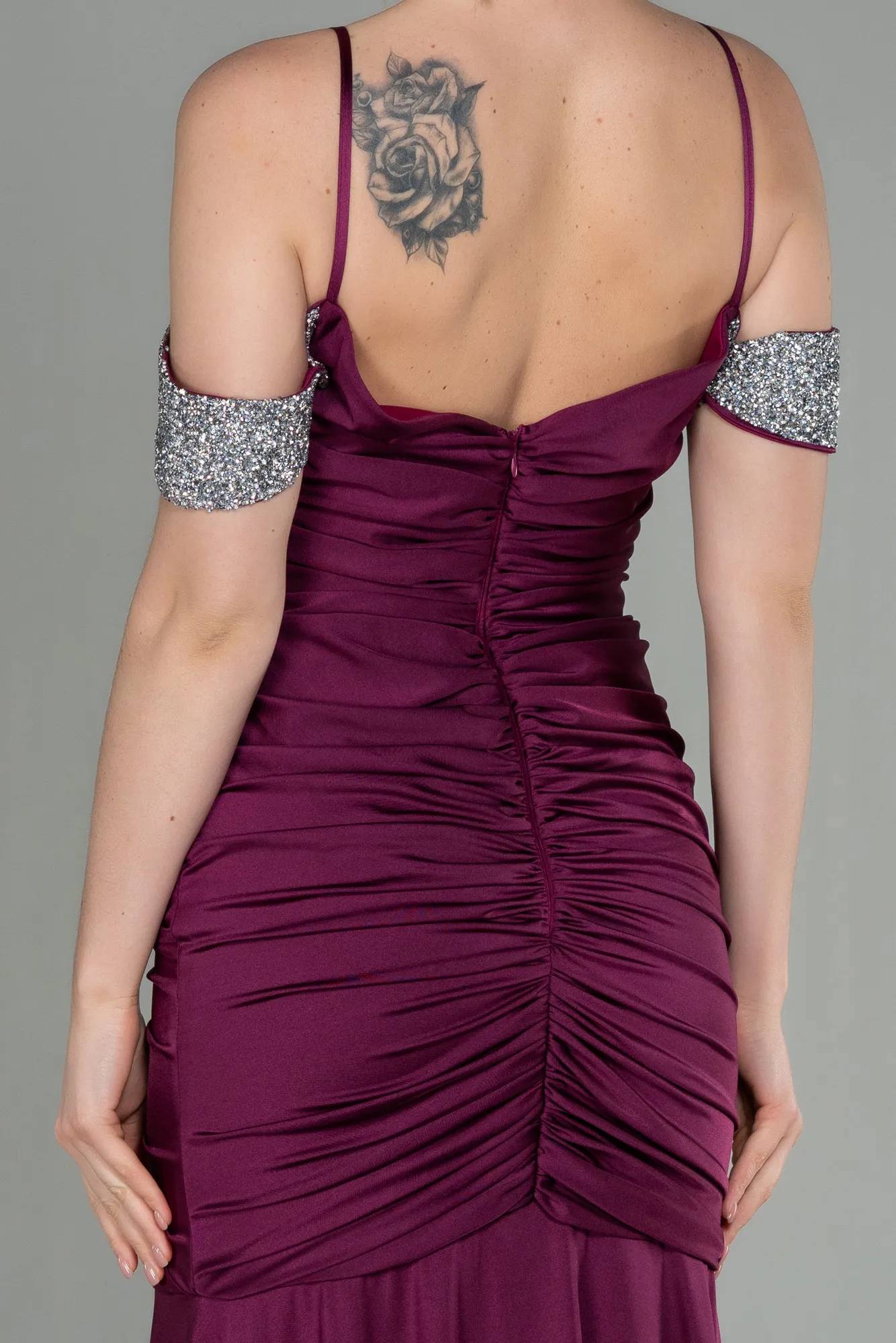 Plum-Long Mermaid Evening Dress ABU2899