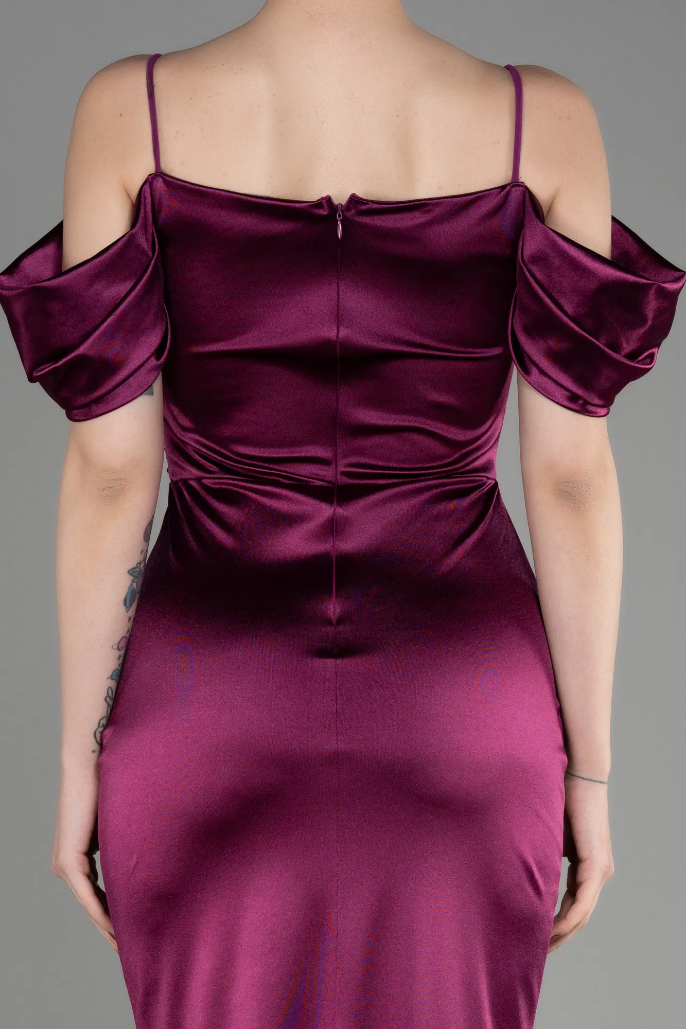 Plum-Long Mermaid Evening Dress ABU3241