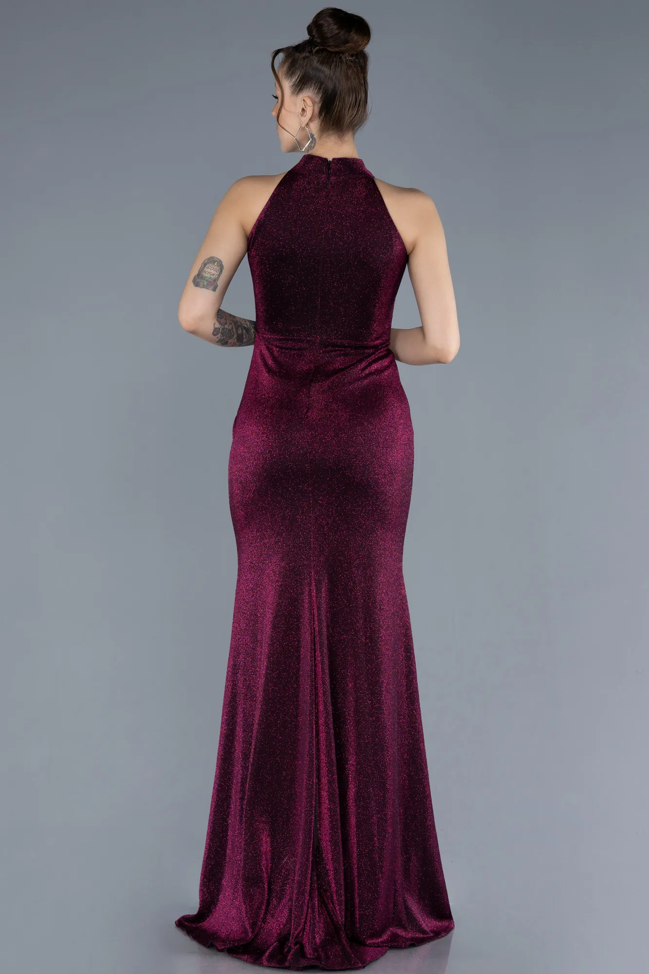 Plum-Long Mermaid Evening Gown ABU4612