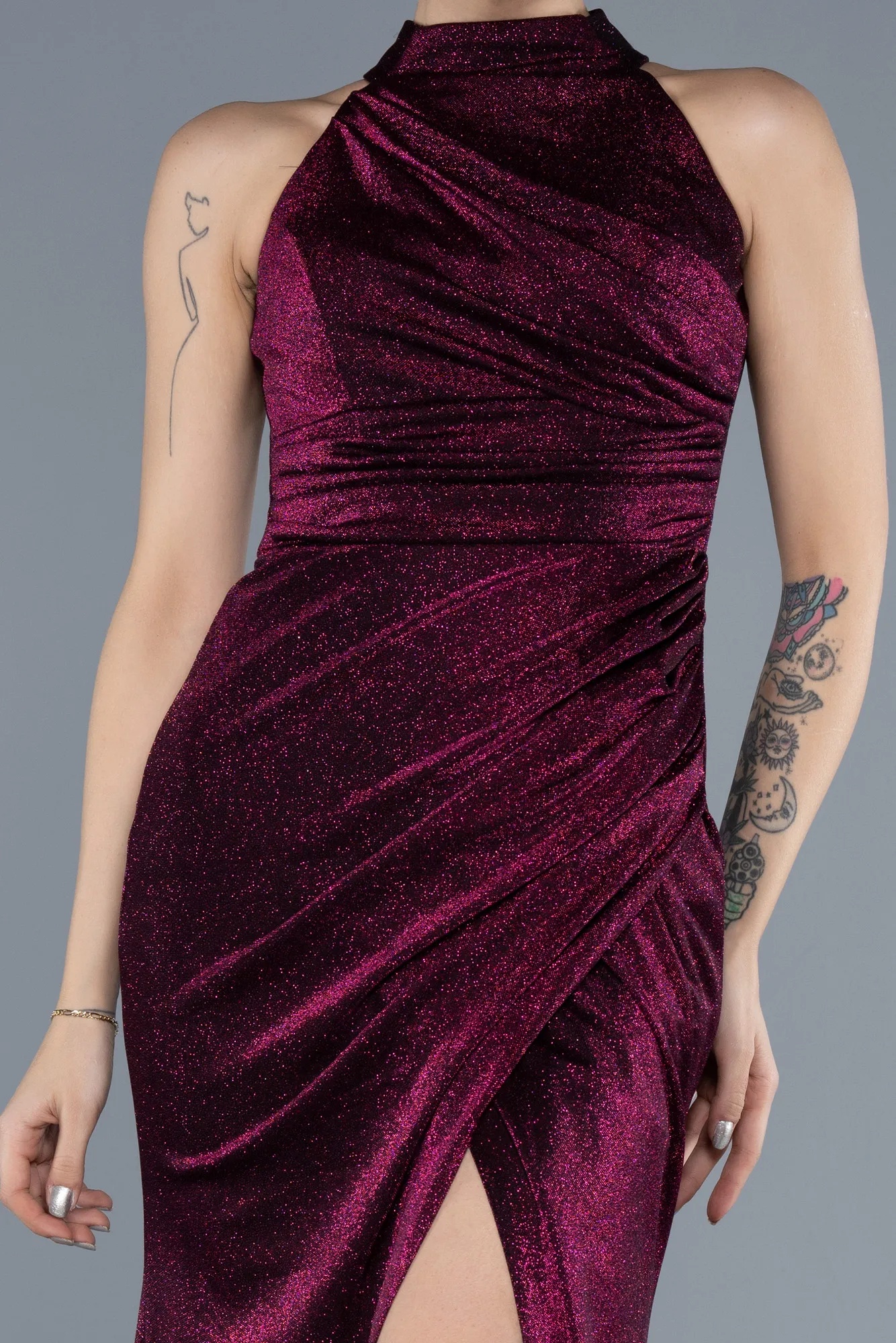 Plum-Long Mermaid Evening Gown ABU4612
