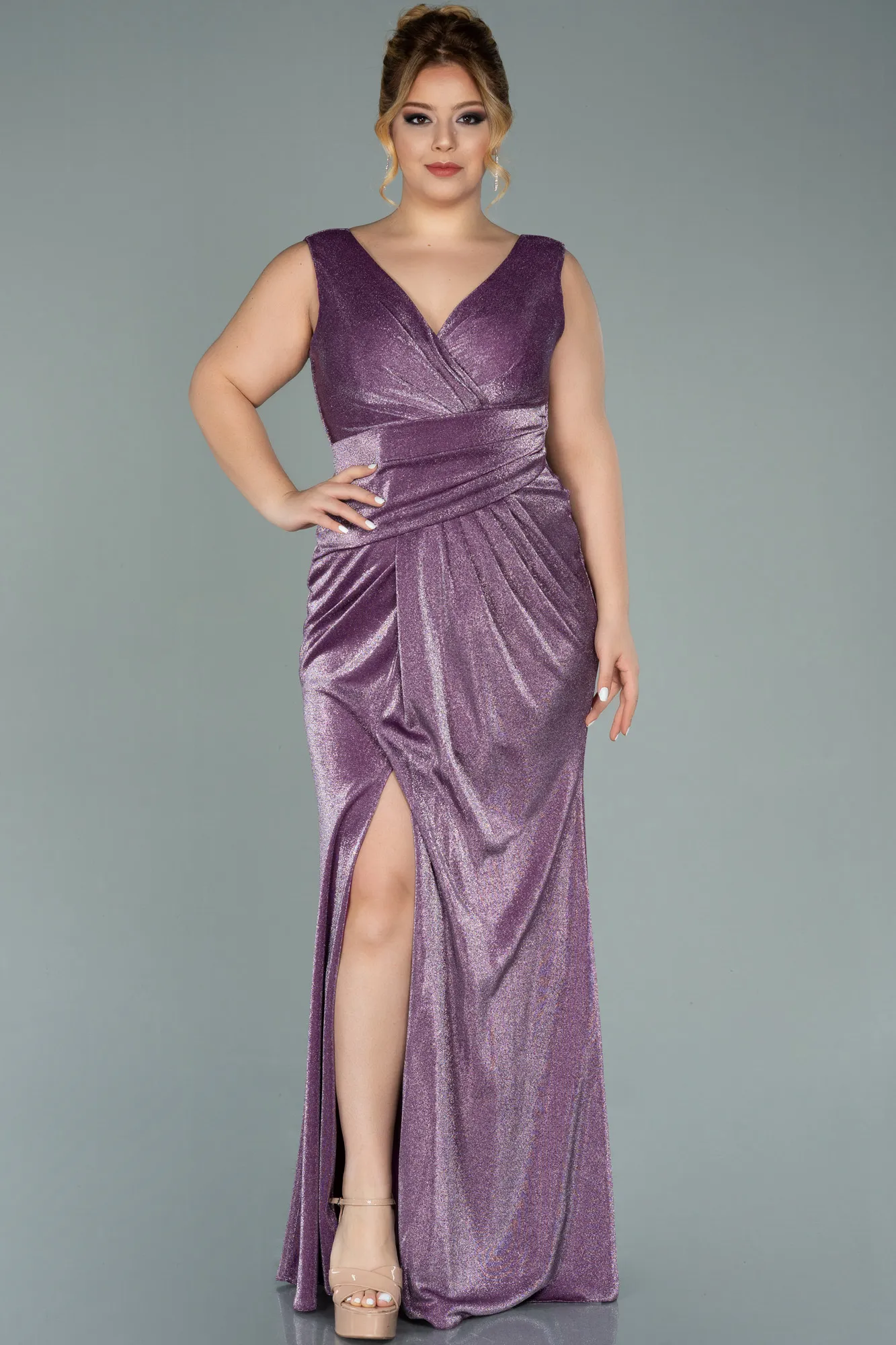 Plum-Long Oversized Evening Dress ABU1985