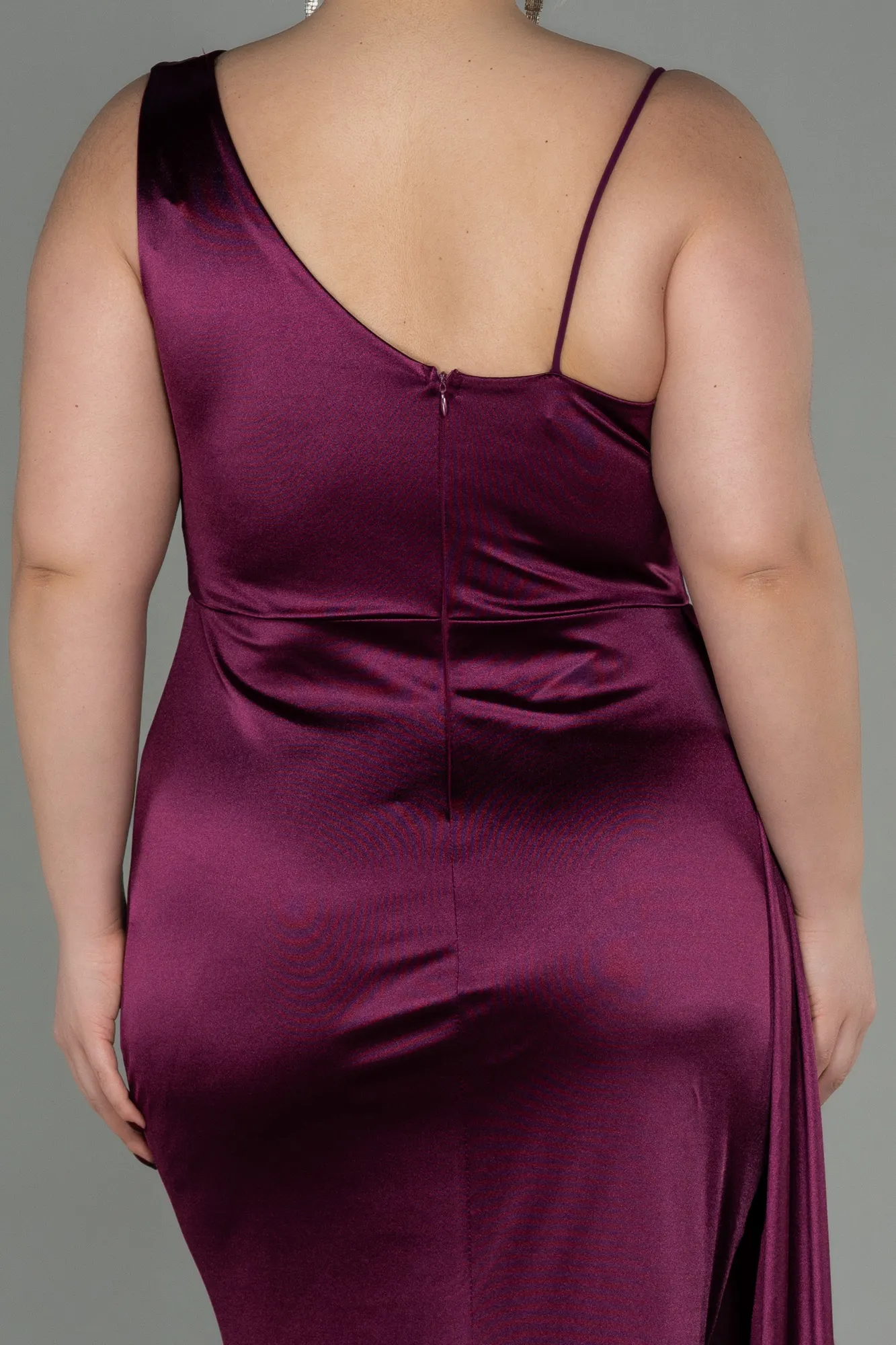 Plum-Long Plus Size Evening Dress ABU2932