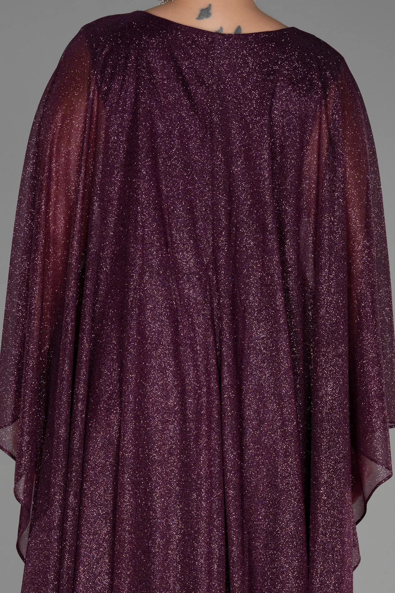 Plum-Long Plus Size Evening Dress ABU3278