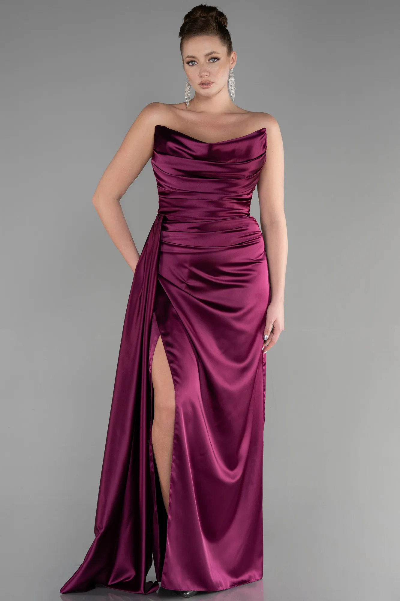 Plum-Mermaid Evening Dress ABU3583