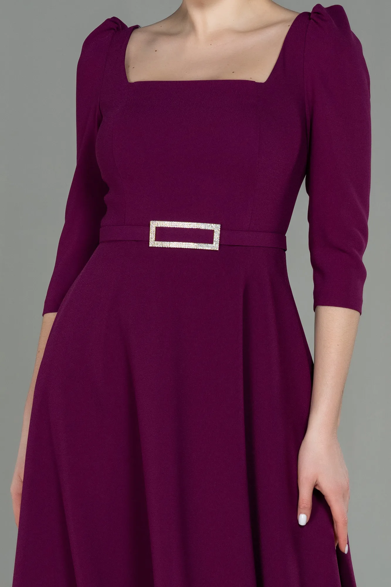 Plum-Midi Invitation Dress ABK1678