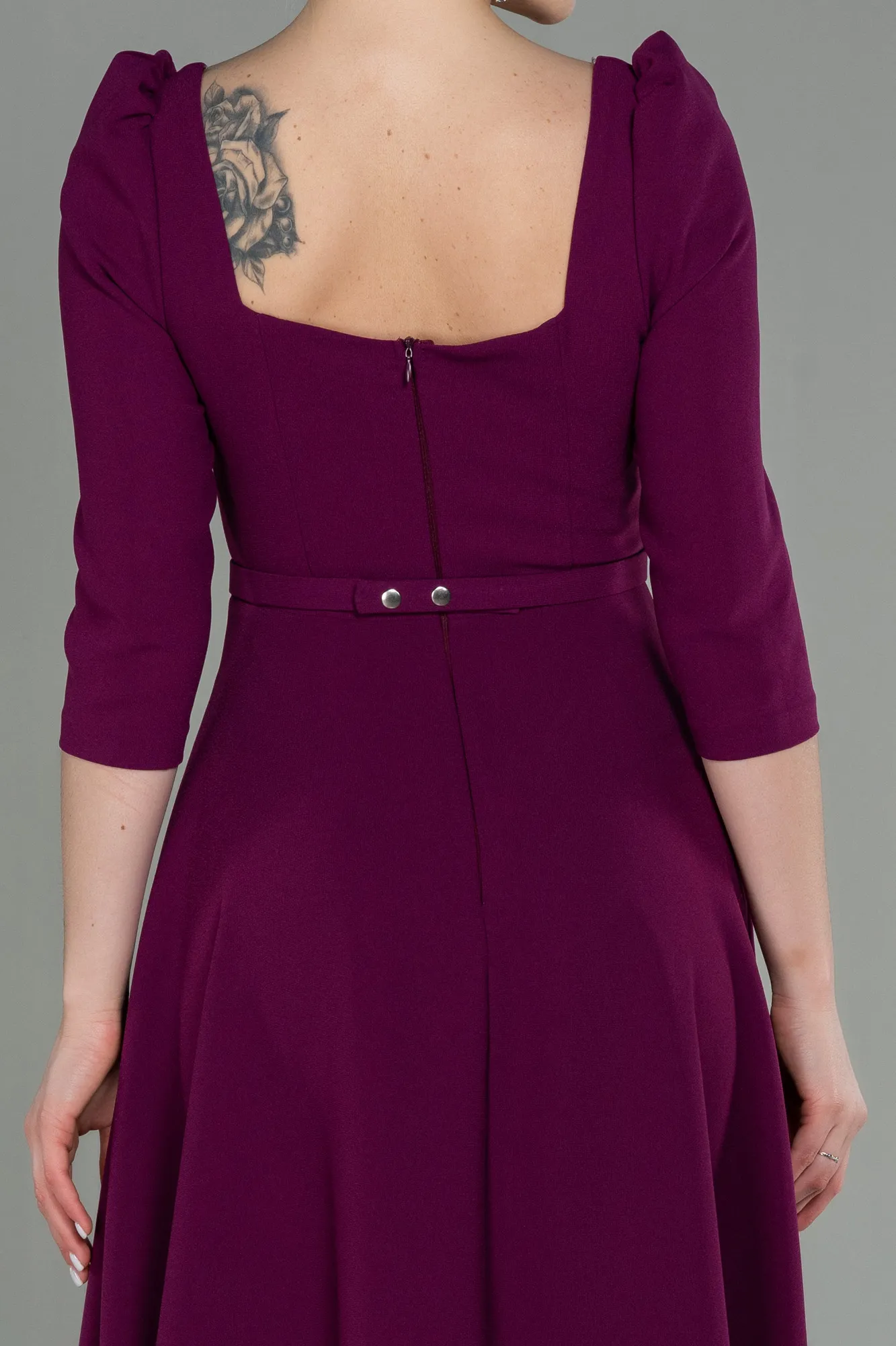 Plum-Midi Invitation Dress ABK1678