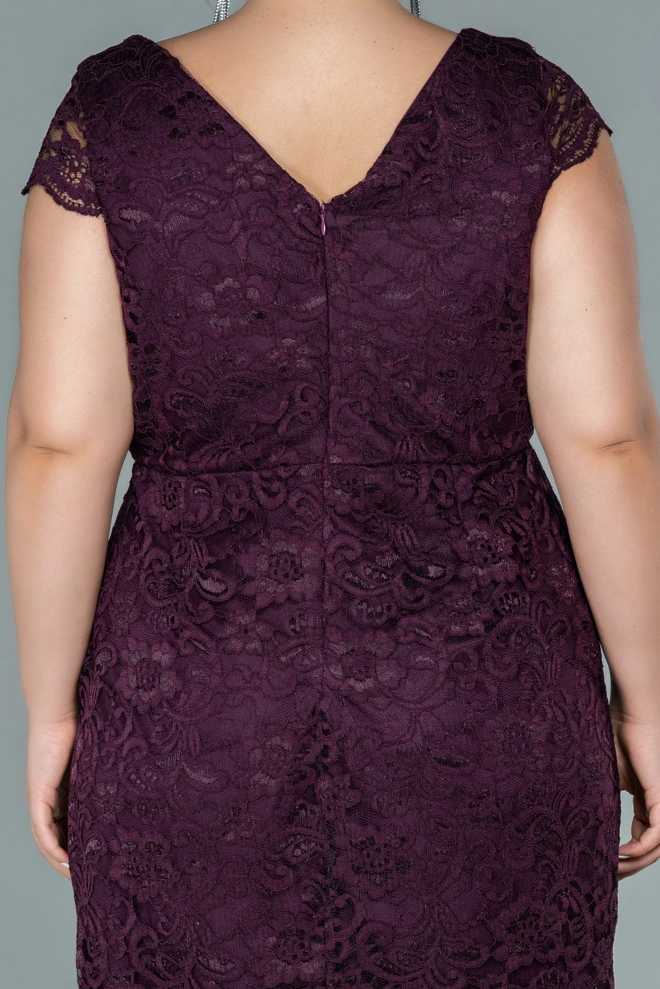 Plum-Short Oversized Evening Dress ABK010