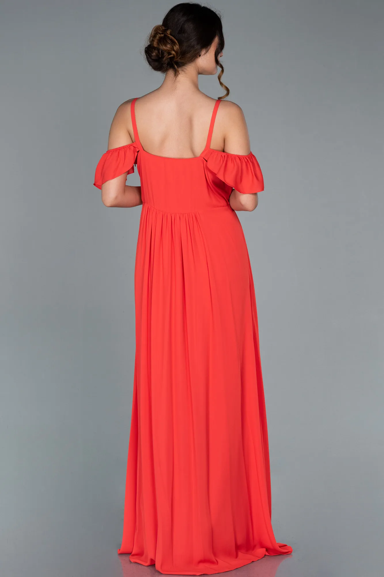 Pomegranate Flower-Long Pregnancy Evening Dress ABU756