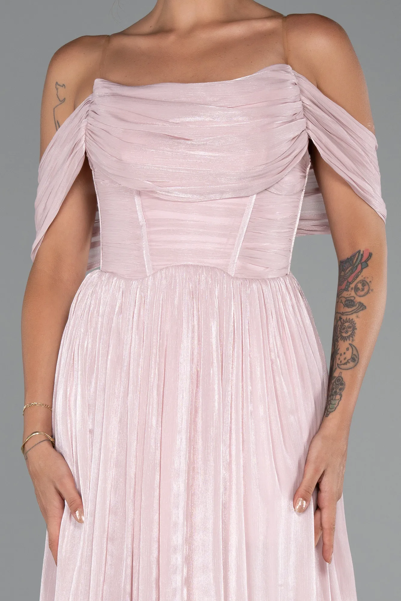 Powder Color-Long Chiffon Cocktail Dress ABU5283