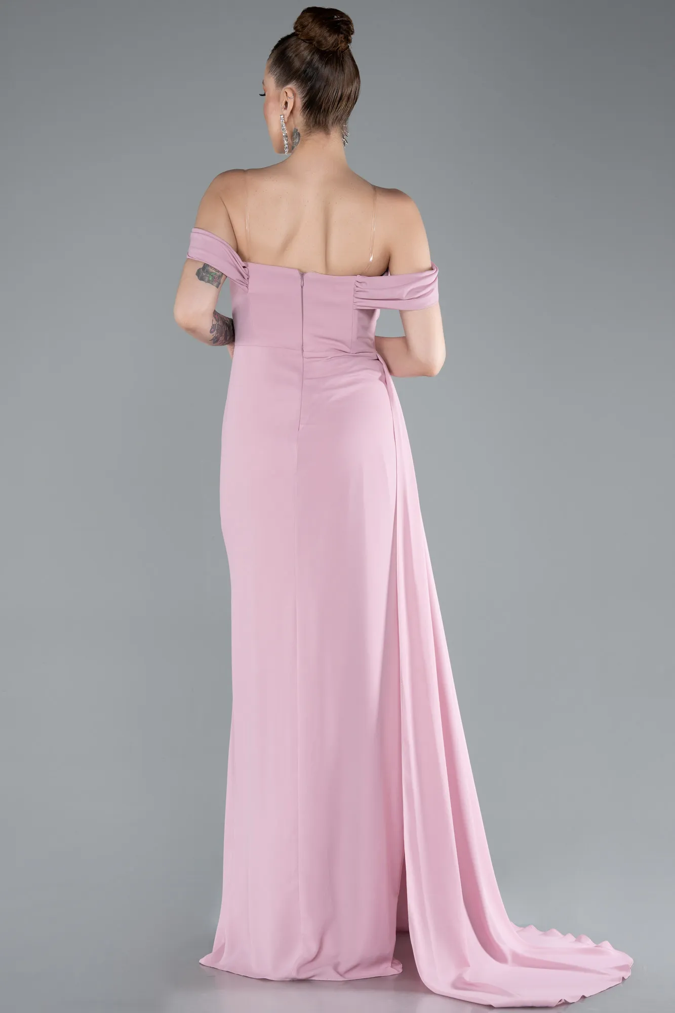 Powder Color-Long Chiffon Evening Dress ABU4925