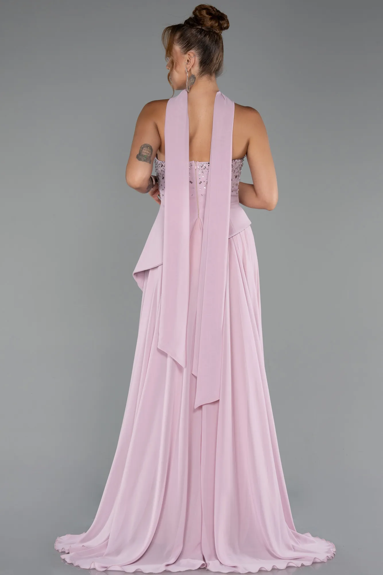 Powder Color-Long Chiffon Evening Dress ABU5280
