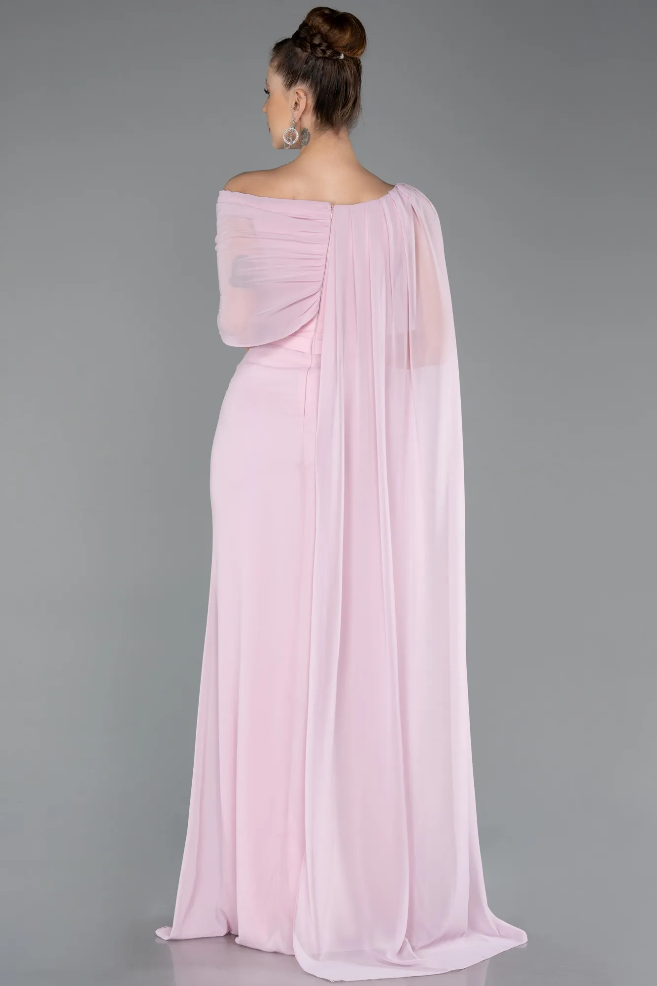 Powder Color-Long Chiffon Evening Dress ABU5418