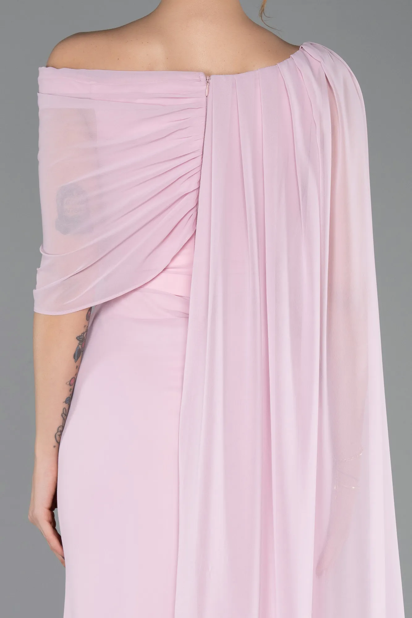 Powder Color-Long Chiffon Evening Dress ABU5418