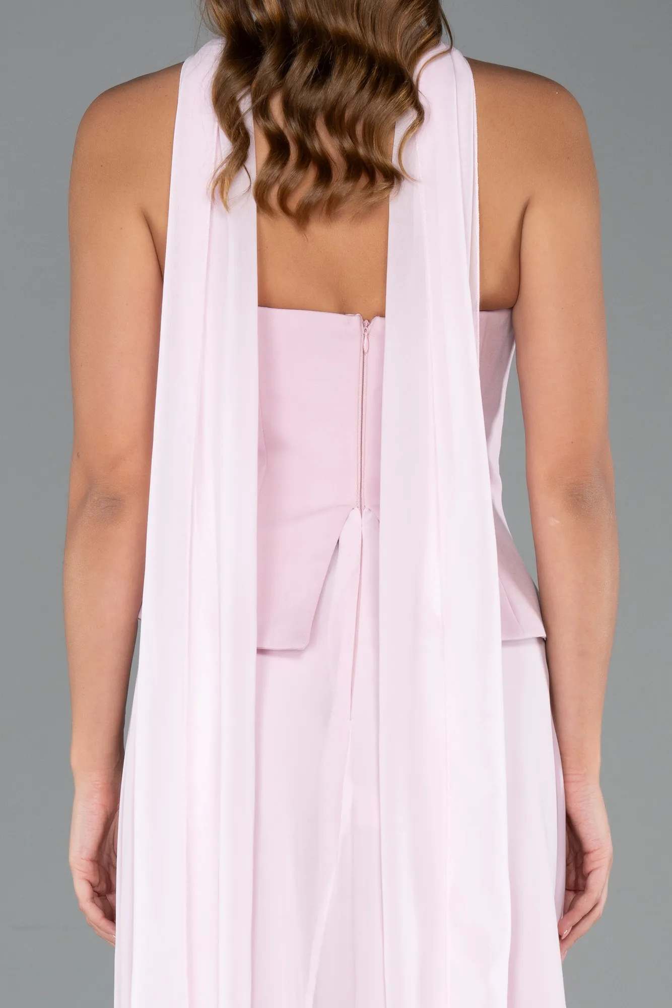 Powder Color-Long Chiffon Evening Dress ABU5484