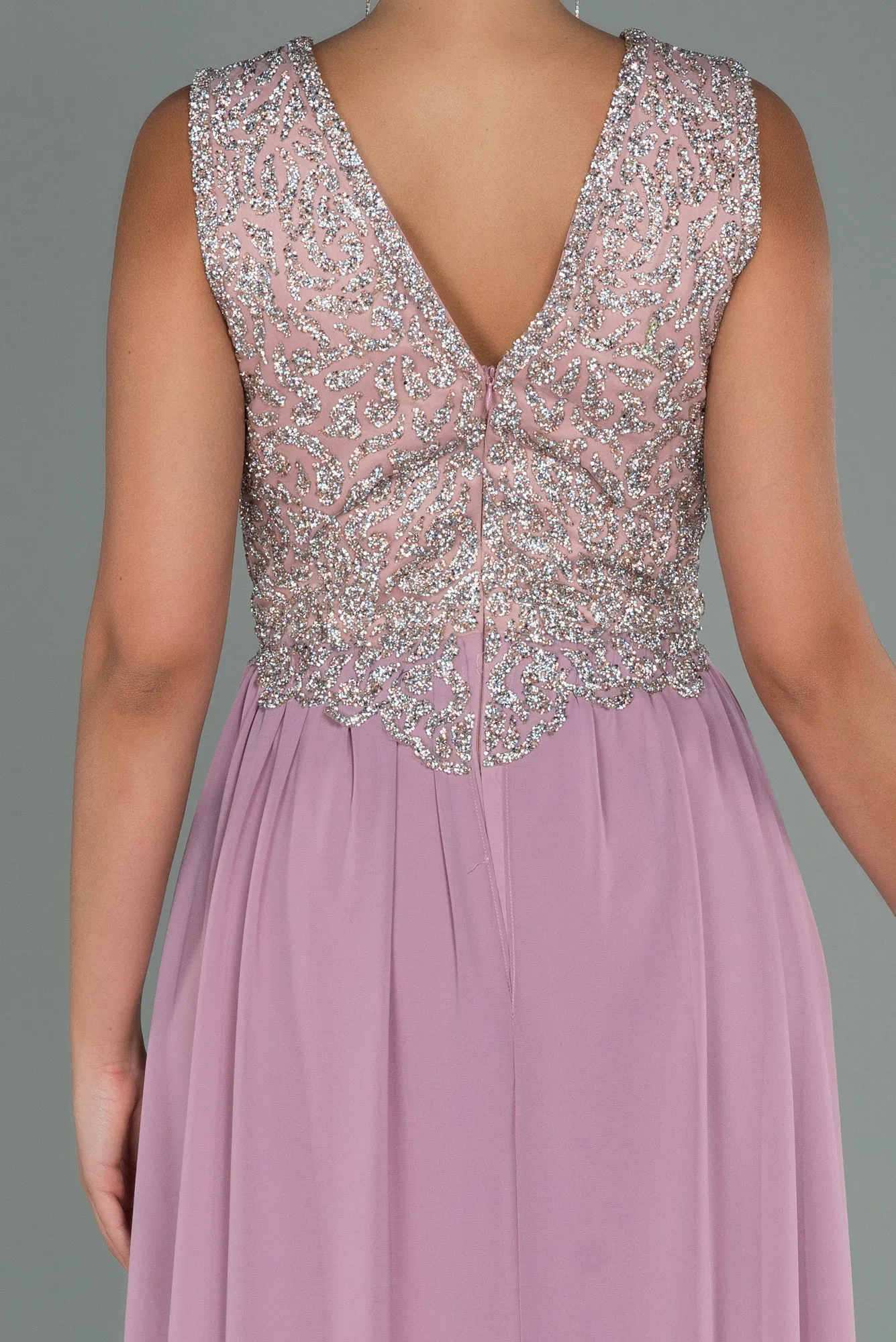 Powder Color-Long Chiffon Mermaid Evening Dress ABU2946