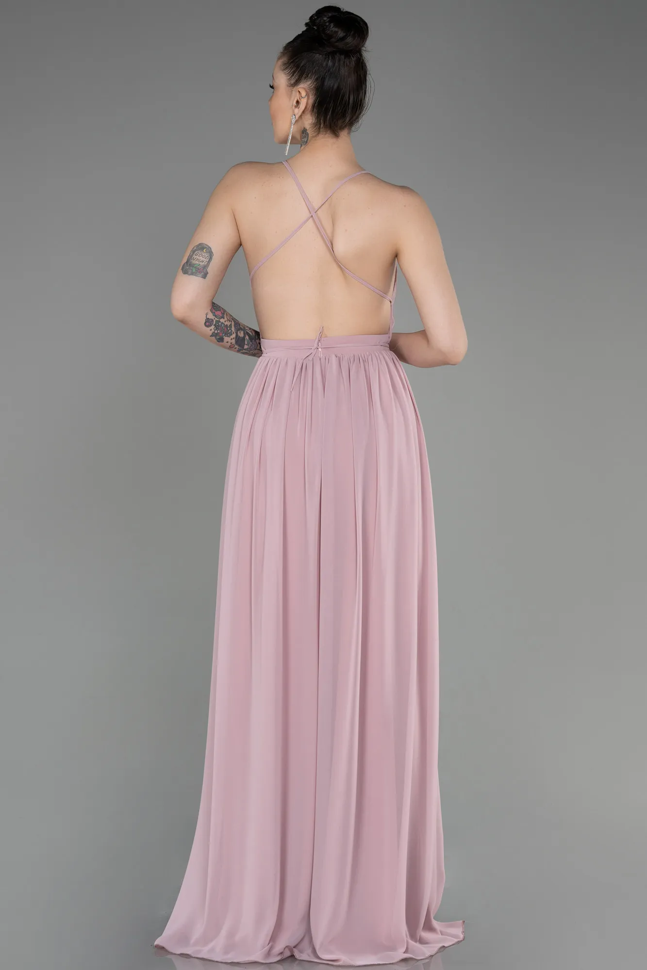 Powder Color-Long Chiffon Prom Gown ABU3548