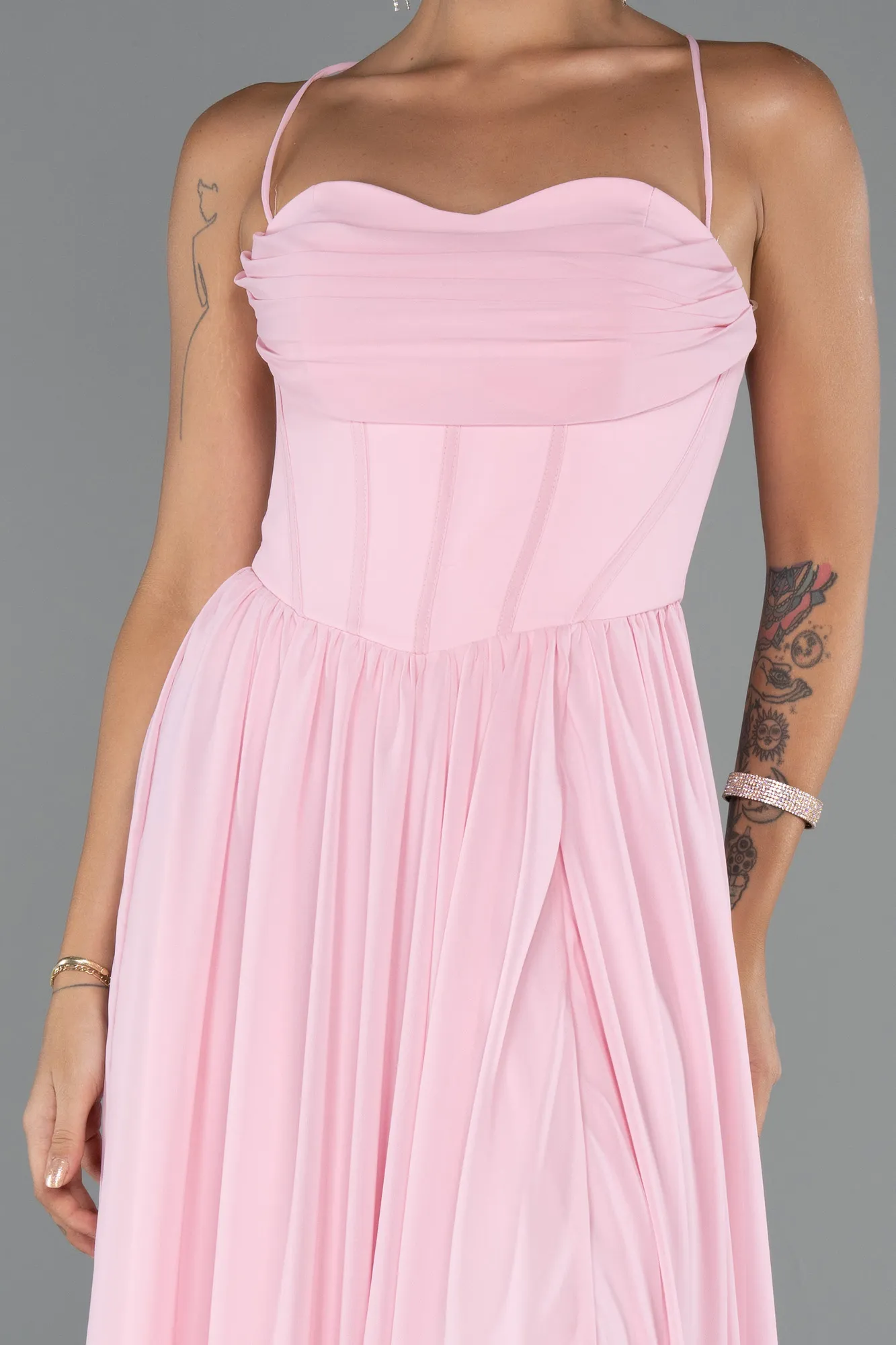 Powder Color-Long Chiffon Prom Gown ABU5223