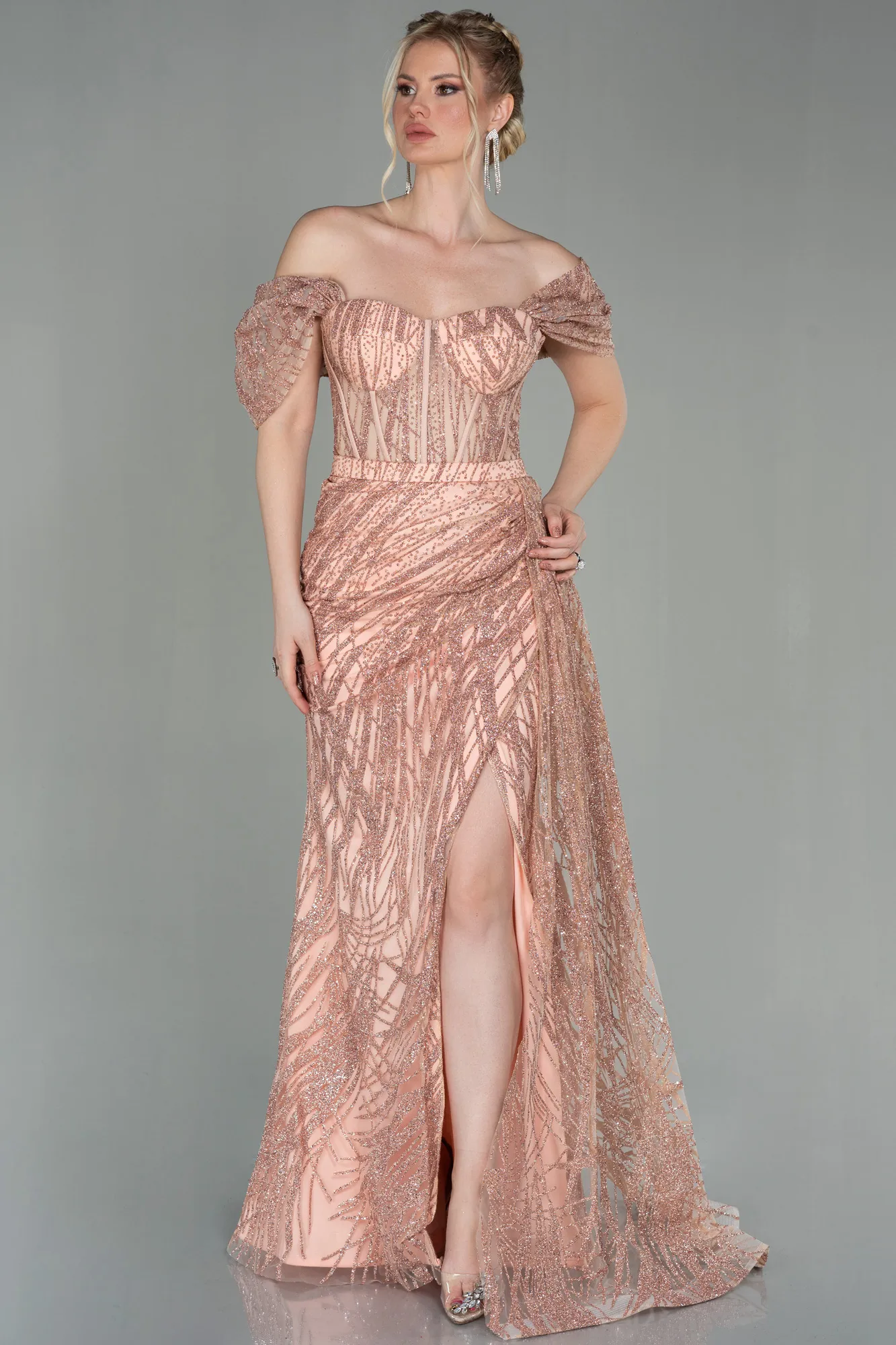 Powder Color-Long Evening Dress ABU2706